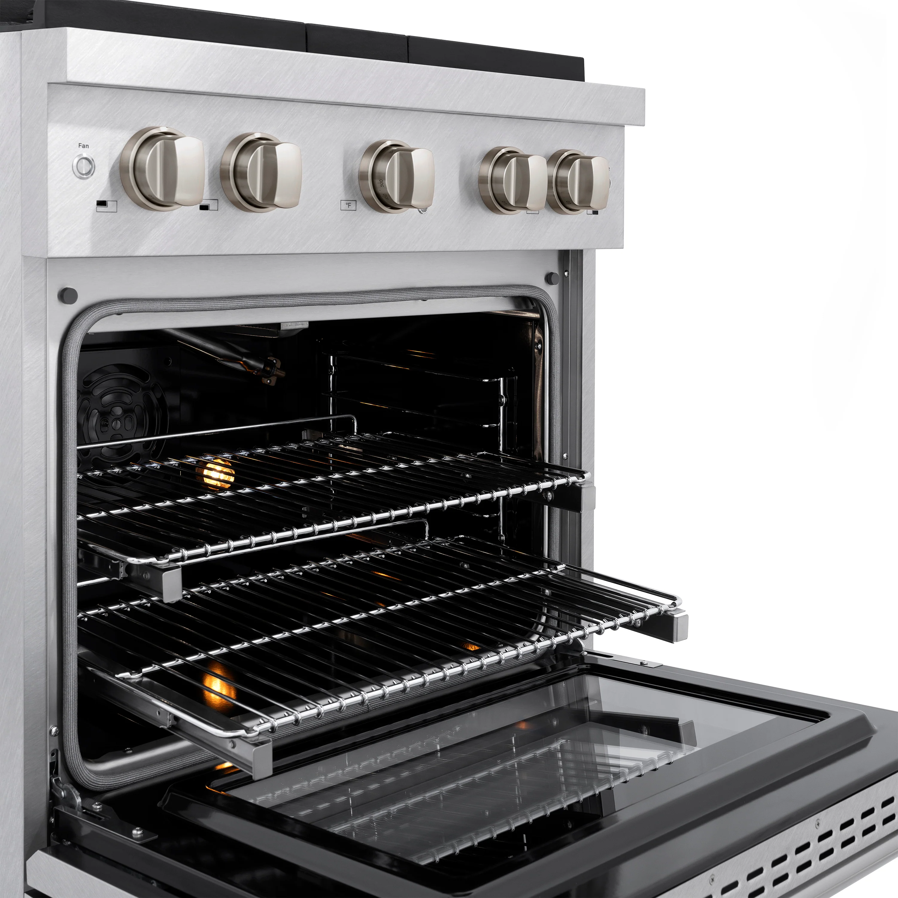 ZLINE 30 in. 4.2 cu. ft. Paramount Gas Range with 4 Burner Cooktop and Convection Gas Oven in Satin Stainless Steel, Open Box-Great Condition - Image 9