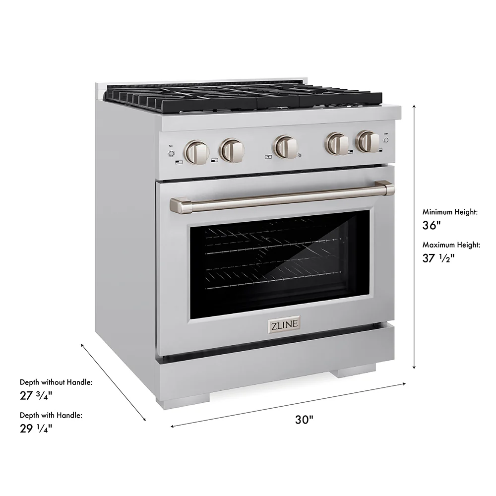 ZLINE 30 in. 4.2 cu. ft. Paramount Gas Range with 4 Burner Cooktop and Convection Gas Oven in Stainless Steel, Open Box-Great Condition - Image 19