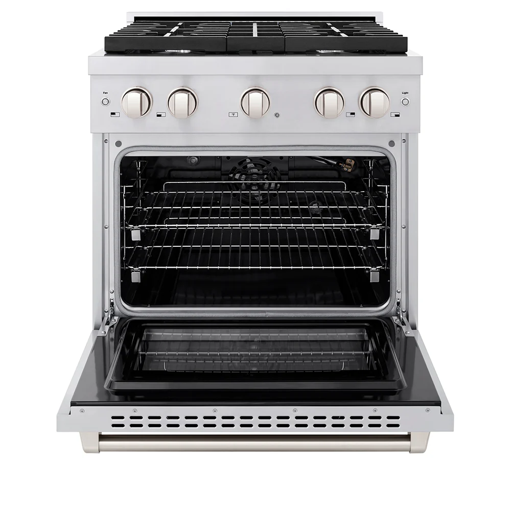 ZLINE 30 in. 4.2 cu. ft. Paramount Gas Range with 4 Burner Cooktop and Convection Gas Oven in Stainless Steel, Open Box-Great Condition - Image 6