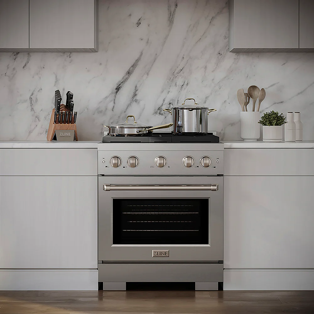 ZLINE 30 in. 4.2 cu. ft. Paramount Gas Range with 4 Burner DuoPro™ Cooktop and Convection Gas Oven in Stainless Steel, Open Box-Great Condition - Image 3