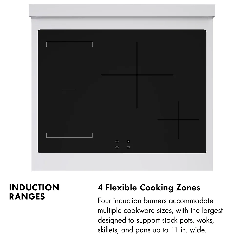 ZLINE 30 in. 4.2 cu. ft. Paramount Induction Range with 4 Element Cooktop and Electric Convection Oven in Satin Stainless Steel with Black Matte Door (SINRS-BLM-30) - Image 11