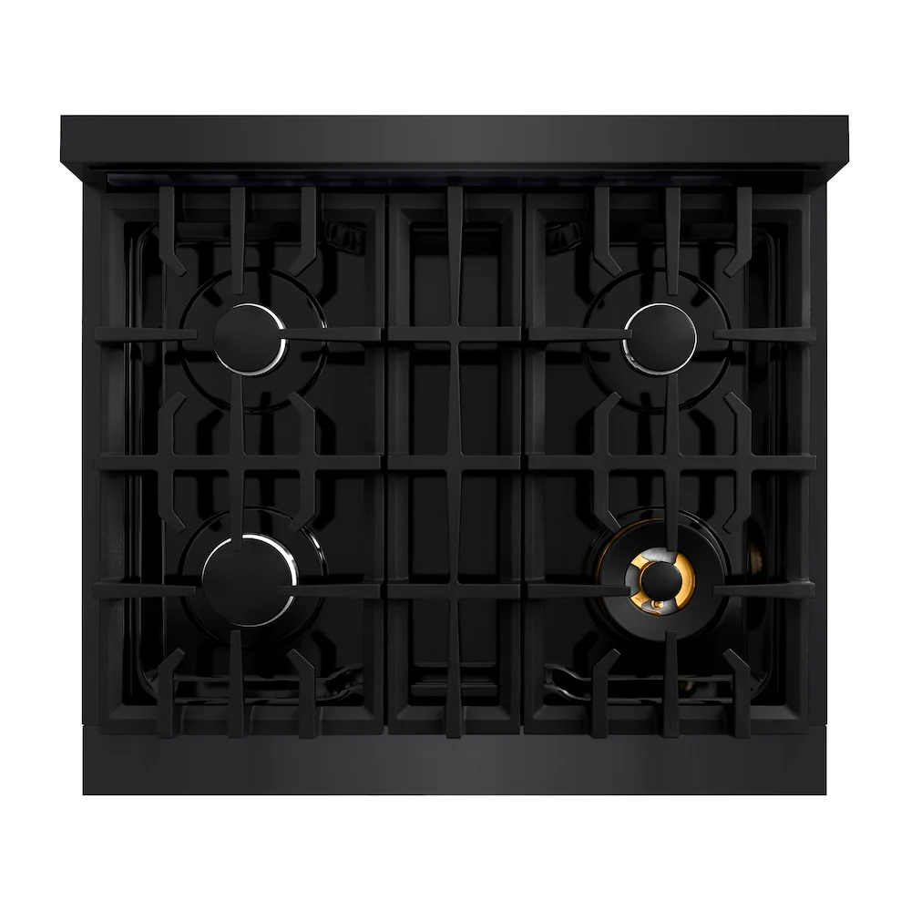 ZLINE 30 in. 4.2 cu. ft. Select Dual Fuel Range with 4 Burner Gas Cooktop and Electric Convection Oven in Black Stainless Steel, Open Box-Great Condition - Image 2