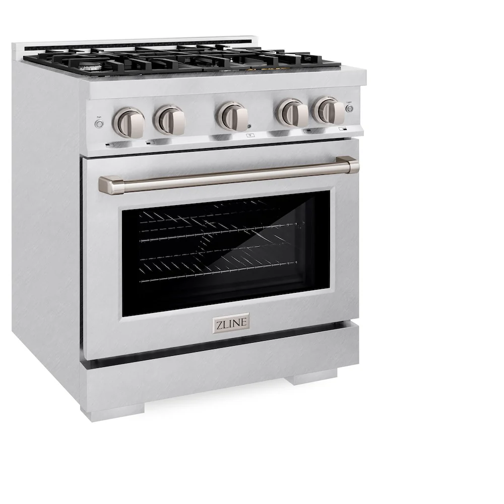 ZLINE 30 in. 4.2 cu. ft. Select Dual Fuel Range with 4 Burner Gas Cooktop and Electric Convection Oven in Satin Stainless Steel, Open Box-Great Condition - Image 6