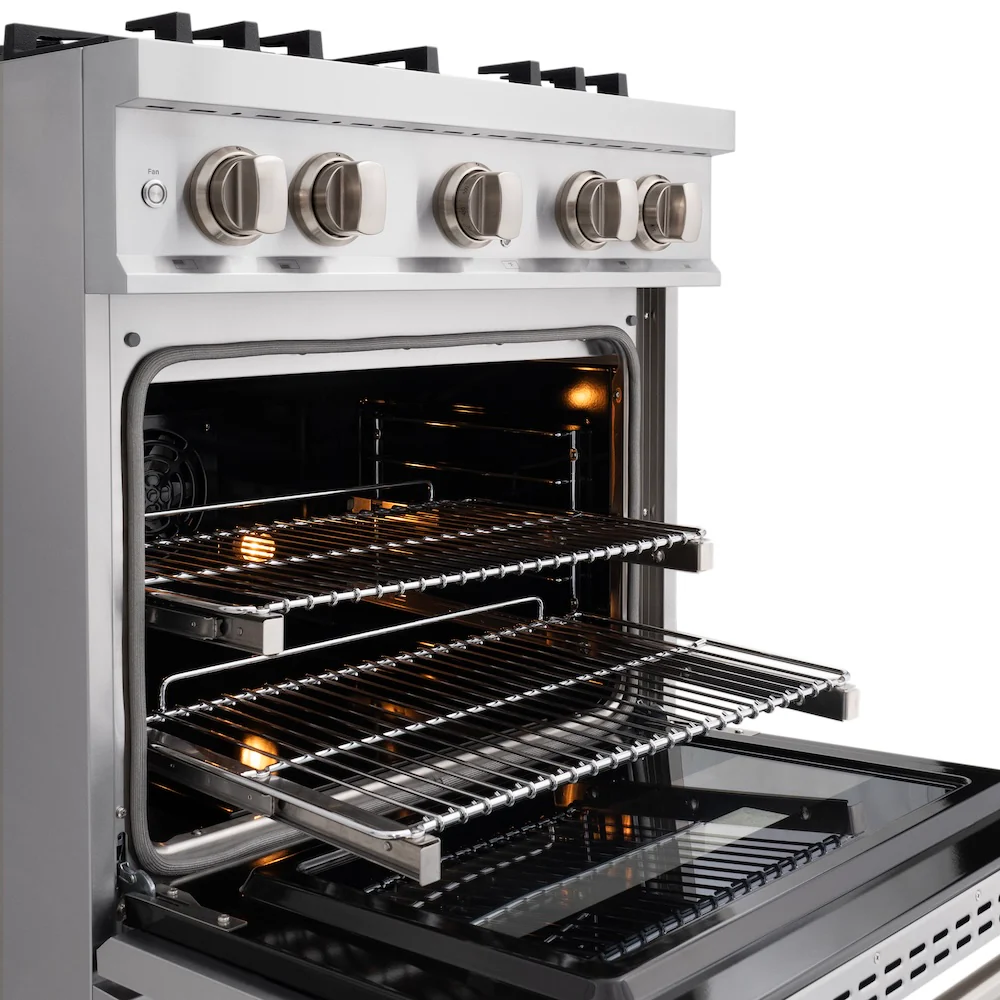 ZLINE 30 in. 4.2 cu. ft. Select Dual Fuel Range with 4 Burner Gas Cooktop and Electric Convection Oven in Stainless Steel, Open Box-Great Condition - Image 10