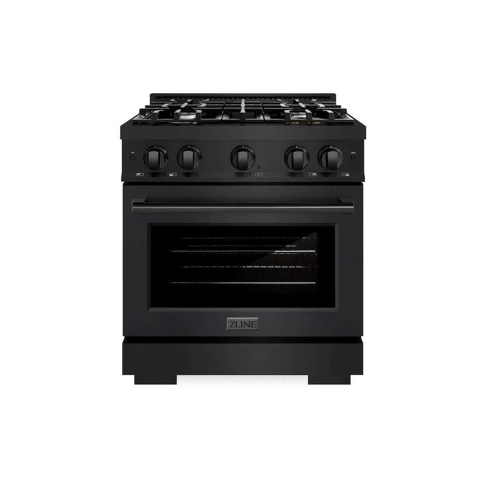 ZLINE 30 in. 4.2 cu. ft. Select Gas Range with 4 Burner Cooktop and Convection Gas Oven in Black Stainless Steel, Open Box-Great Condition - Image 4