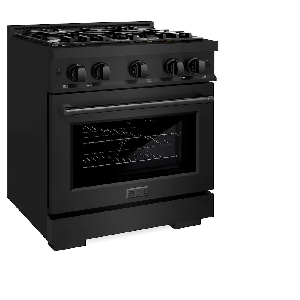 ZLINE 30 in. 4.2 cu. ft. Select Gas Range with 4 Burner Cooktop and Convection Gas Oven in Black Stainless Steel, Open Box-Great Condition - Image 6