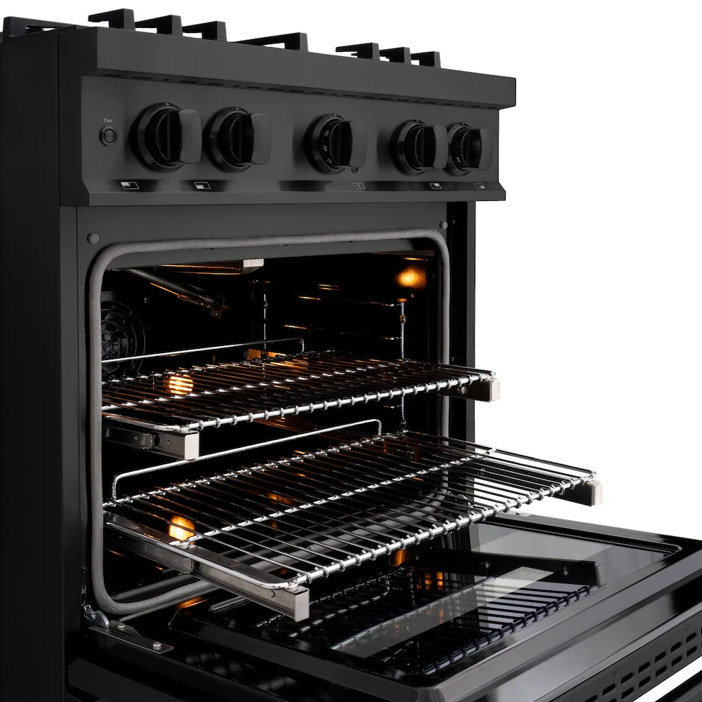 ZLINE 30 in. 4.2 cu. ft. Select Gas Range with 4 Burner Cooktop and Convection Gas Oven in Black Stainless Steel, Open Box-Great Condition - Image 8