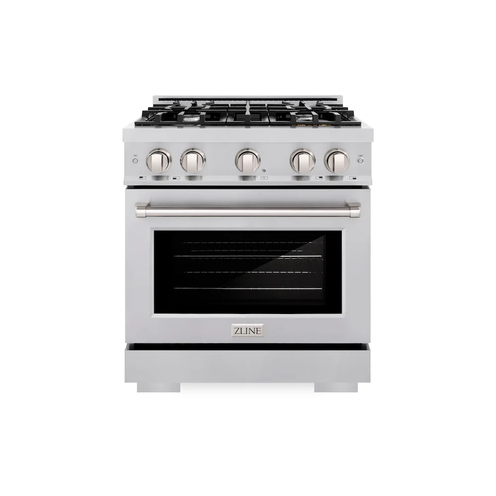 ZLINE 30 in. 4.2 cu. ft. Select Gas Range with 4 Burner Cooktop and Convection Gas Oven in Stainless Steel, Open Box-Great Condition - Image 4