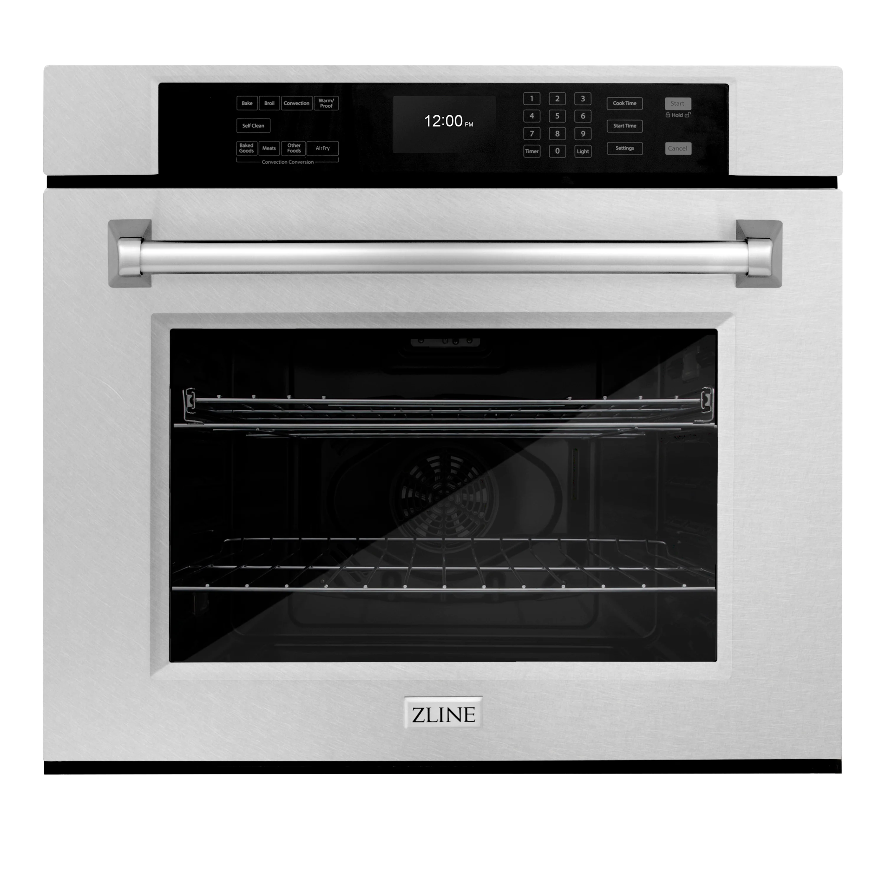 ZLINE 30 in. Professional True Convection Single Wall Oven with Air Fry and Self Clean in Black Stainless Steel, Open Box-Great Condition