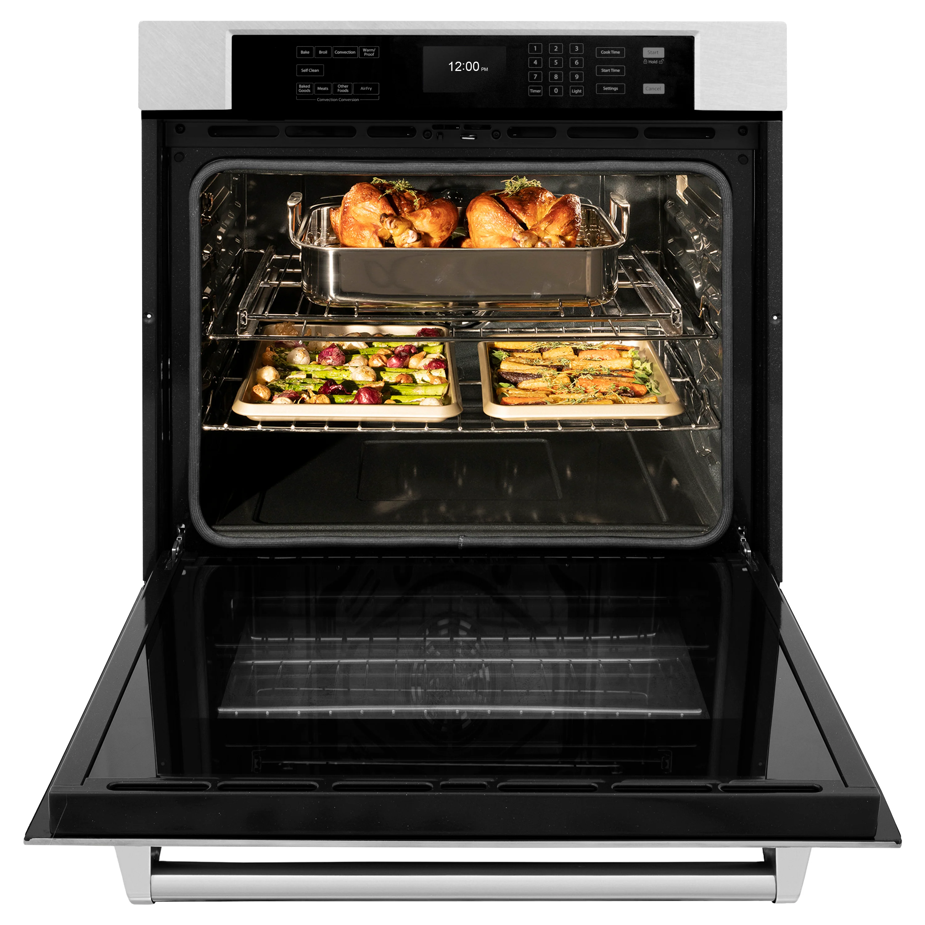 ZLINE 30 in. Professional True Convection Single Wall Oven with Air Fry and Self Clean in Black Stainless Steel, Open Box-Great Condition - Image 4