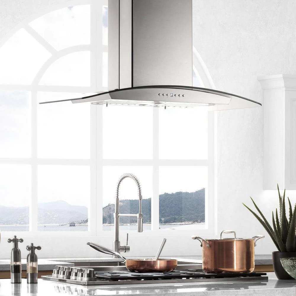 ZLINE 30 in. Convertible Vent Island Mount Range Hood in Stainless Steel & Glass (GL5i-30) - Image 8