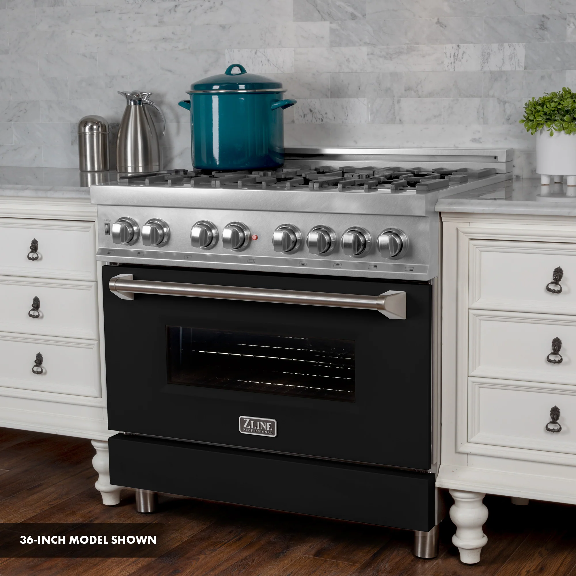 ZLINE 30 in. 4.0 cu. ft. Legacy Dual Fuel Range with 4 Burner Gas Cooktop and Electric Convection Oven in Satin Stainless Steel and Black Matte Door (RAS-BLM-30) - Image 24