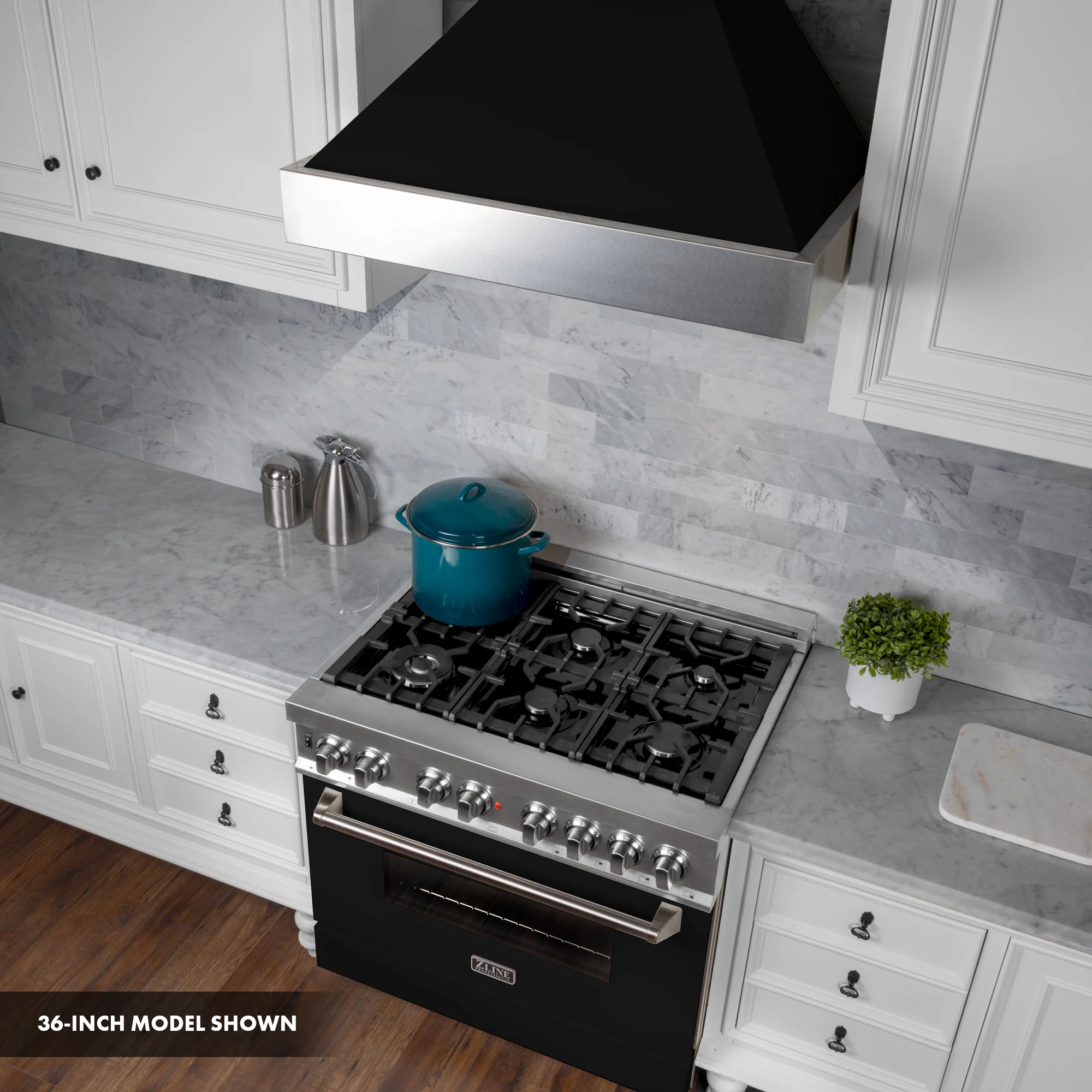 ZLINE 30 in. 4.0 cu. ft. Legacy Dual Fuel Range with 4 Burner Gas Cooktop and Electric Convection Oven in Satin Stainless Steel and Black Matte Door (RAS-BLM-30) - Image 28