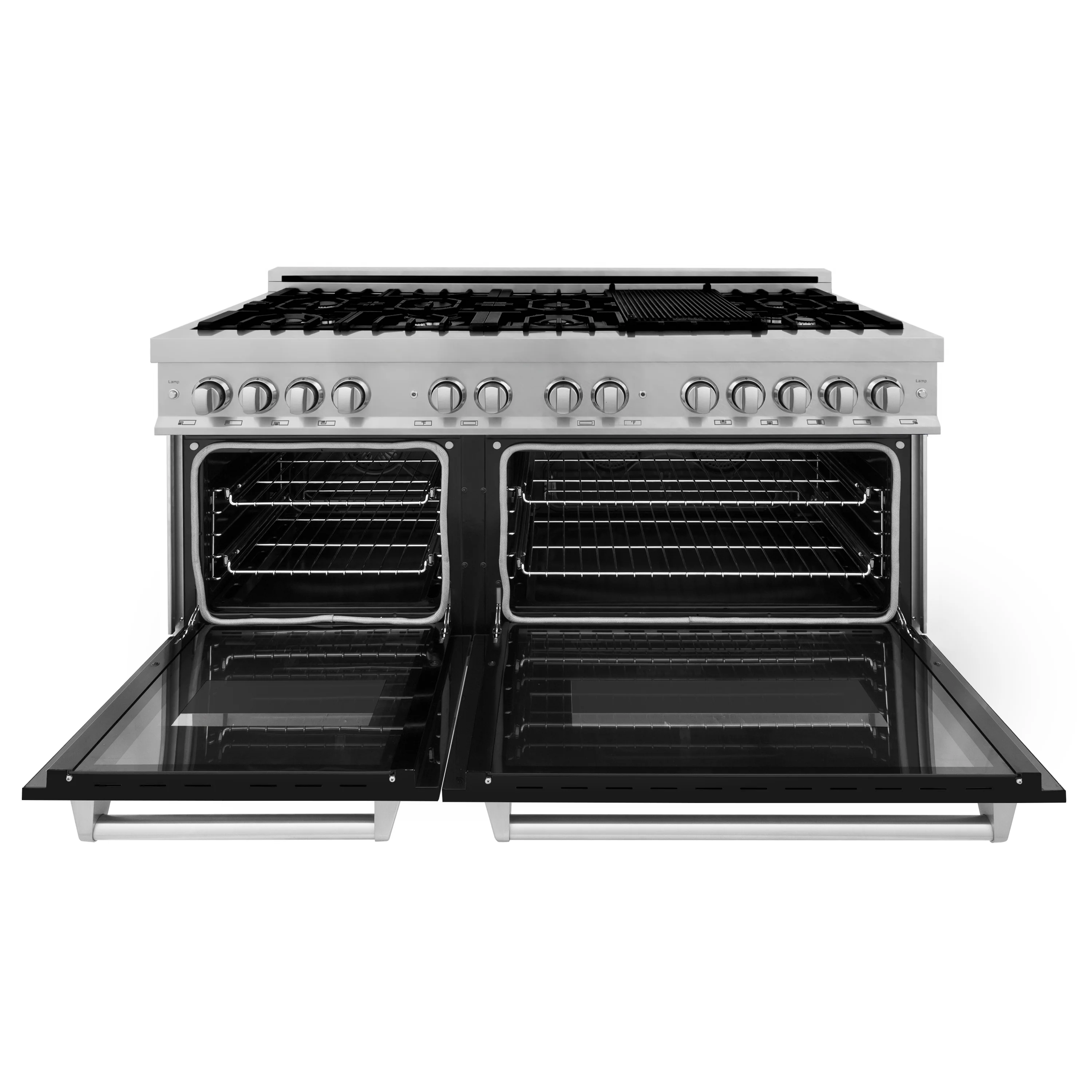 ZLINE 30 in. 4.0 cu. ft. Legacy Dual Fuel Range with 4 Burner Gas Cooktop and Electric Convection Oven in Satin Stainless Steel and Blue Matte Door (RAS-BM-30) - Image 6