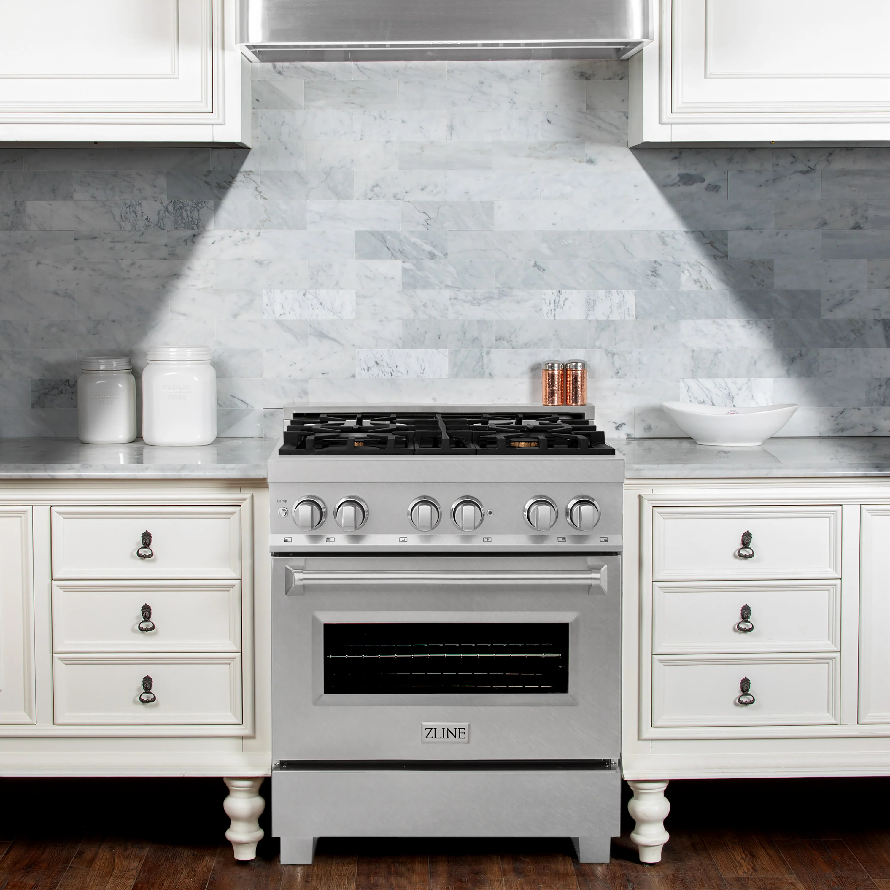 ZLINE 30 in. 4.0 cu. ft. Legacy Dual Fuel Range with Gas Cooktop and Electric Convection Oven in Satin Stainless Steel with 4 Brass Burners (RAS-SN-BR-30) - Image 20