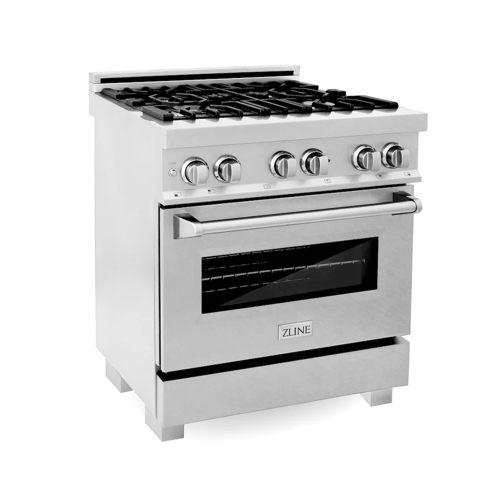 ZLINE 30 in. 4.0 cu. ft. Legacy Dual Fuel Range with 4 Burner Gas Cooktop and Electric Convection Oven in Satin Stainless Steel (RAS-SN-30) - Image 5