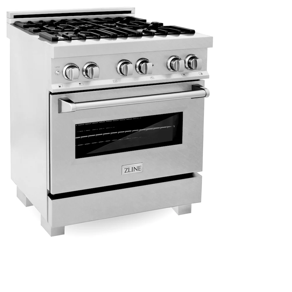 ZLINE 30 in. 4.0 cu. ft. Legacy Dual Fuel Range with 4 Burner Gas Cooktop and Electric Convection Oven in Satin Stainless Steel (RAS-SN-30) - Image 6