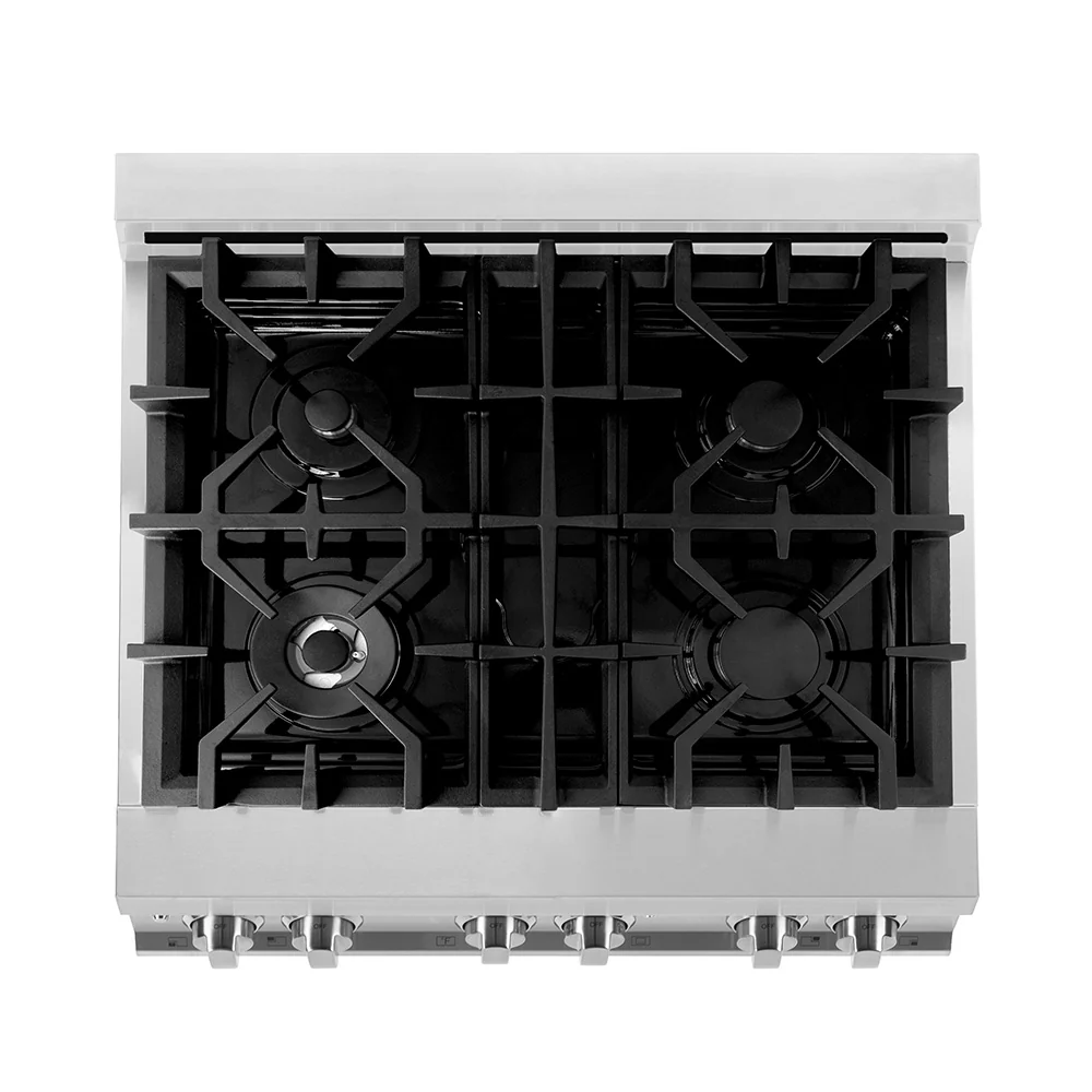 ZLINE 30 in. 4.0 cu. ft. Legacy Dual Fuel Range with 4 Burner Gas Cooktop and Electric Convection Oven in Stainless Steel (RA30) - Image 3