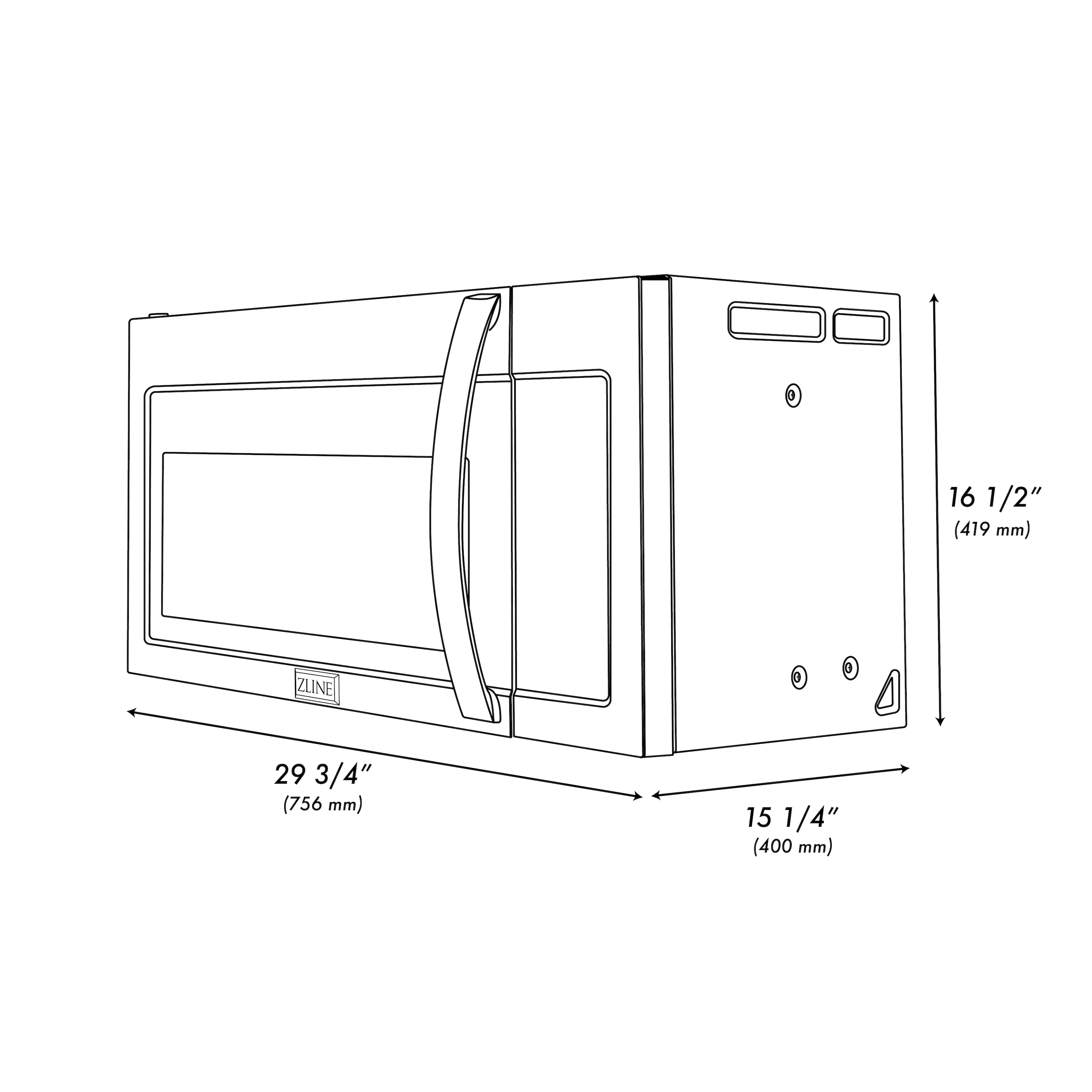 ZLINE 30 in. Stainless Steel Over the Range Convection Microwave Oven with Modern Handle (MWO-OTR-30) - Image 15