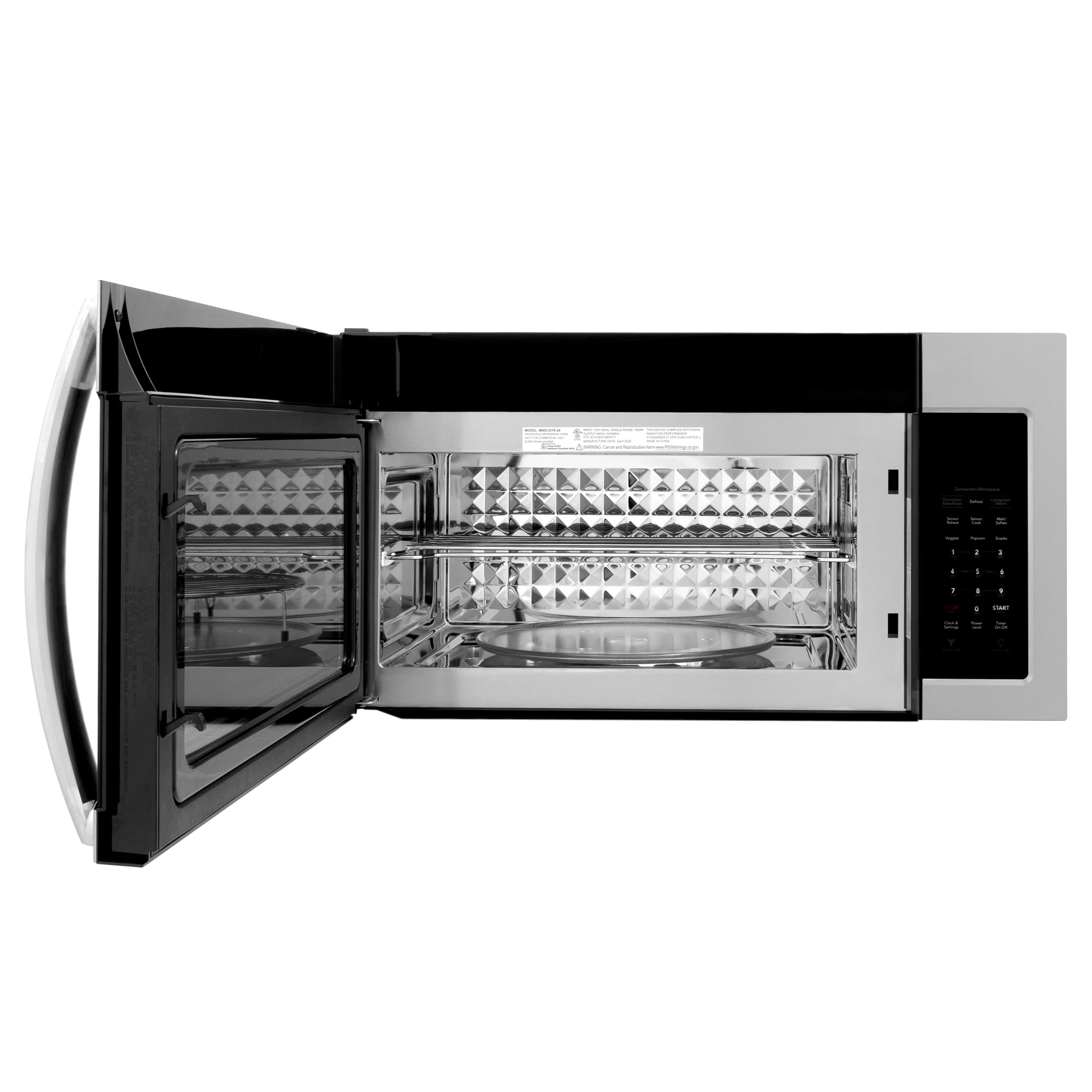 ZLINE 30 in. Stainless Steel Over the Range Convection Microwave Oven with Modern Handle (MWO-OTR-30) - Image 4