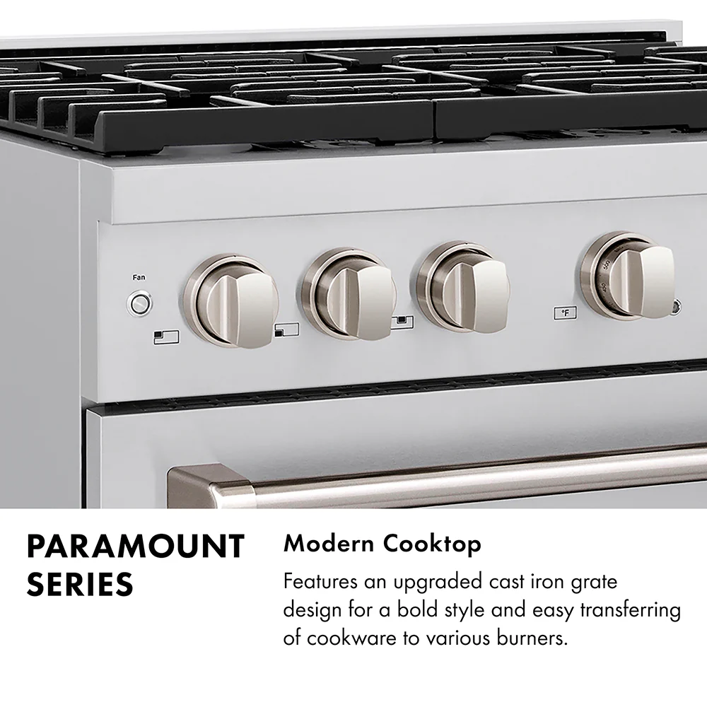 ZLINE 30 in. 4.2 cu. ft. Paramount Gas Range with 4 Burner DuoPro™ Cooktop and Convection Gas Oven in Satin Stainless Steel with Black Matte Door (PSGRS-BLM-30) - Image 18