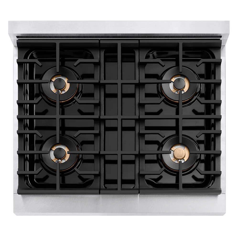 ZLINE 30 in. 4.2 cu. ft. Paramount Gas Range with 4 Burner DuoPro™ Cooktop and Convection Gas Oven in Satin Stainless Steel (PSGRS-30) - Image 2