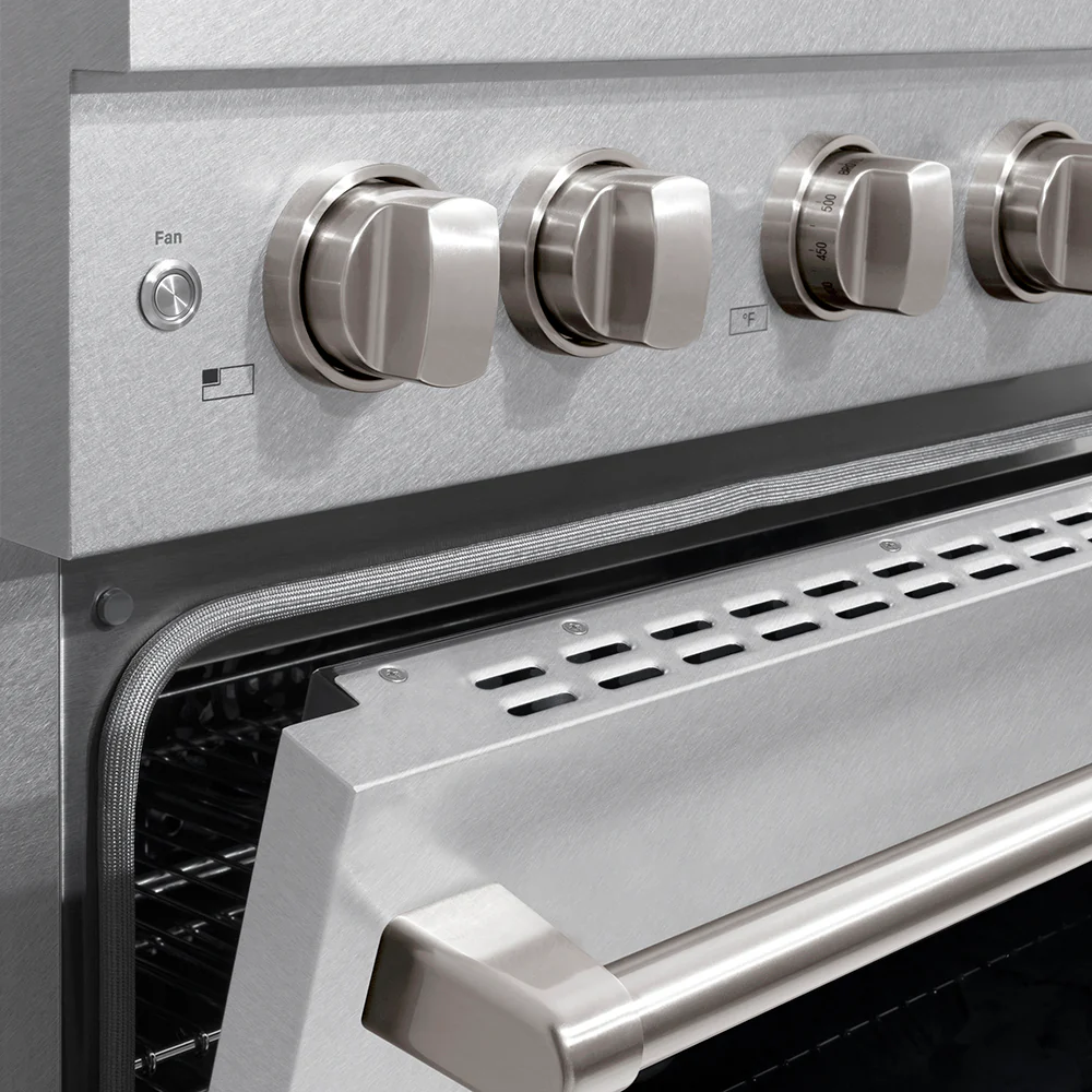 ZLINE 30 in. 4.2 cu. ft. Paramount Gas Range with 4 Burner DuoPro™ Cooktop and Convection Gas Oven in Satin Stainless Steel (PSGRS-30) - Image 9