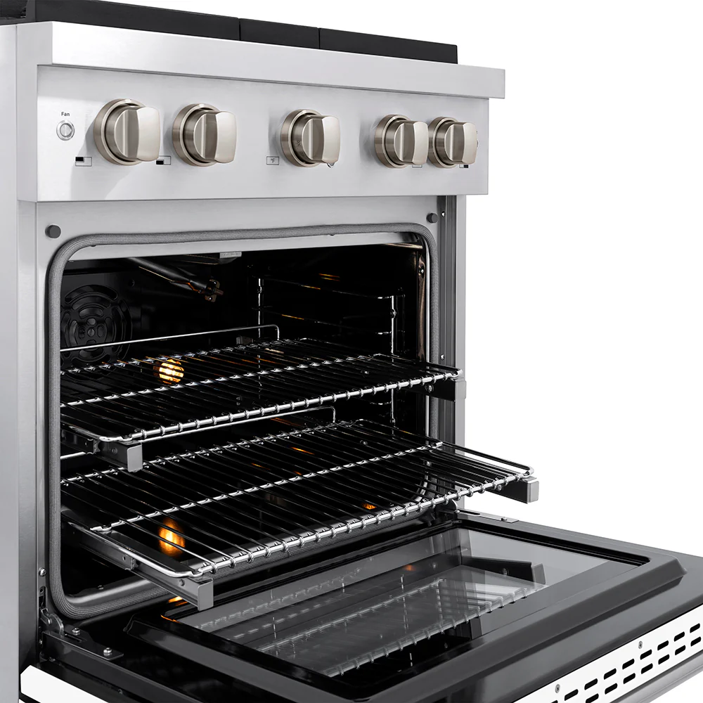 ZLINE 30 in. 4.2 cu. ft. Paramount Gas Range with 4 Burner DuoPro™ Cooktop and Convection Gas Oven with White Matte Door (PSGR-WM-30) - Image 4