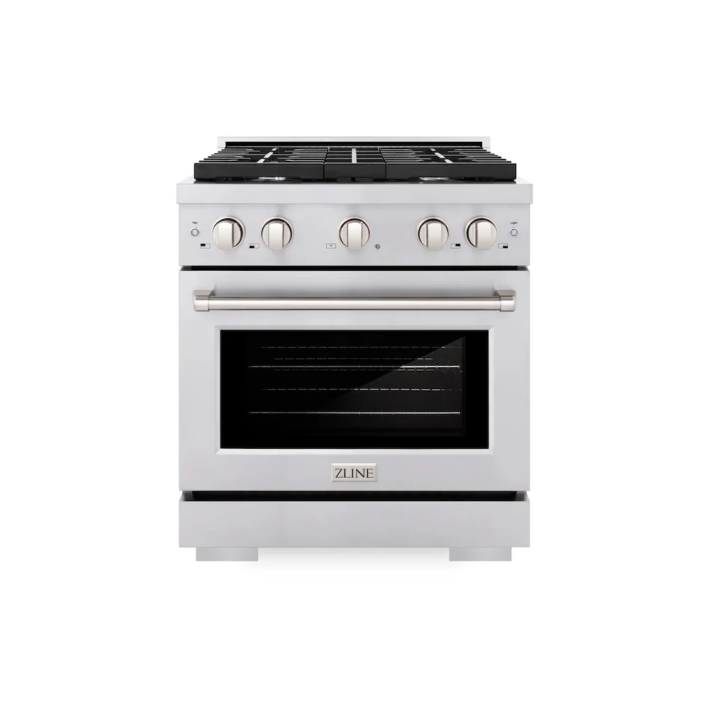 ZLINE 30 in. 4.2 cu. ft. Paramount Gas Range with 4 Burner Cooktop and Convection Gas Oven in Stainless Steel (SGR30) - Image 3