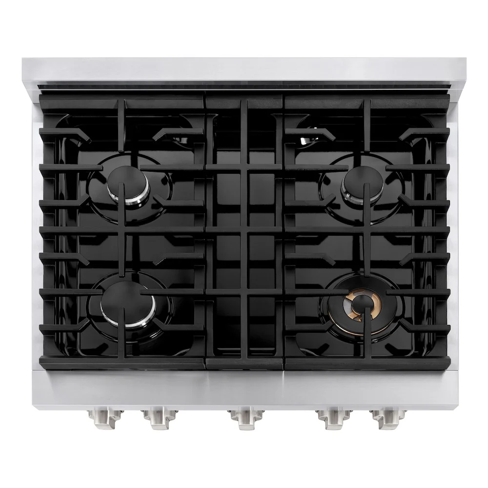 ZLINE 30 in. 4.2 cu. ft. Paramount Gas Range with 4 Burner Cooktop and Convection Gas Oven in Stainless Steel (SGR30) - Image 8