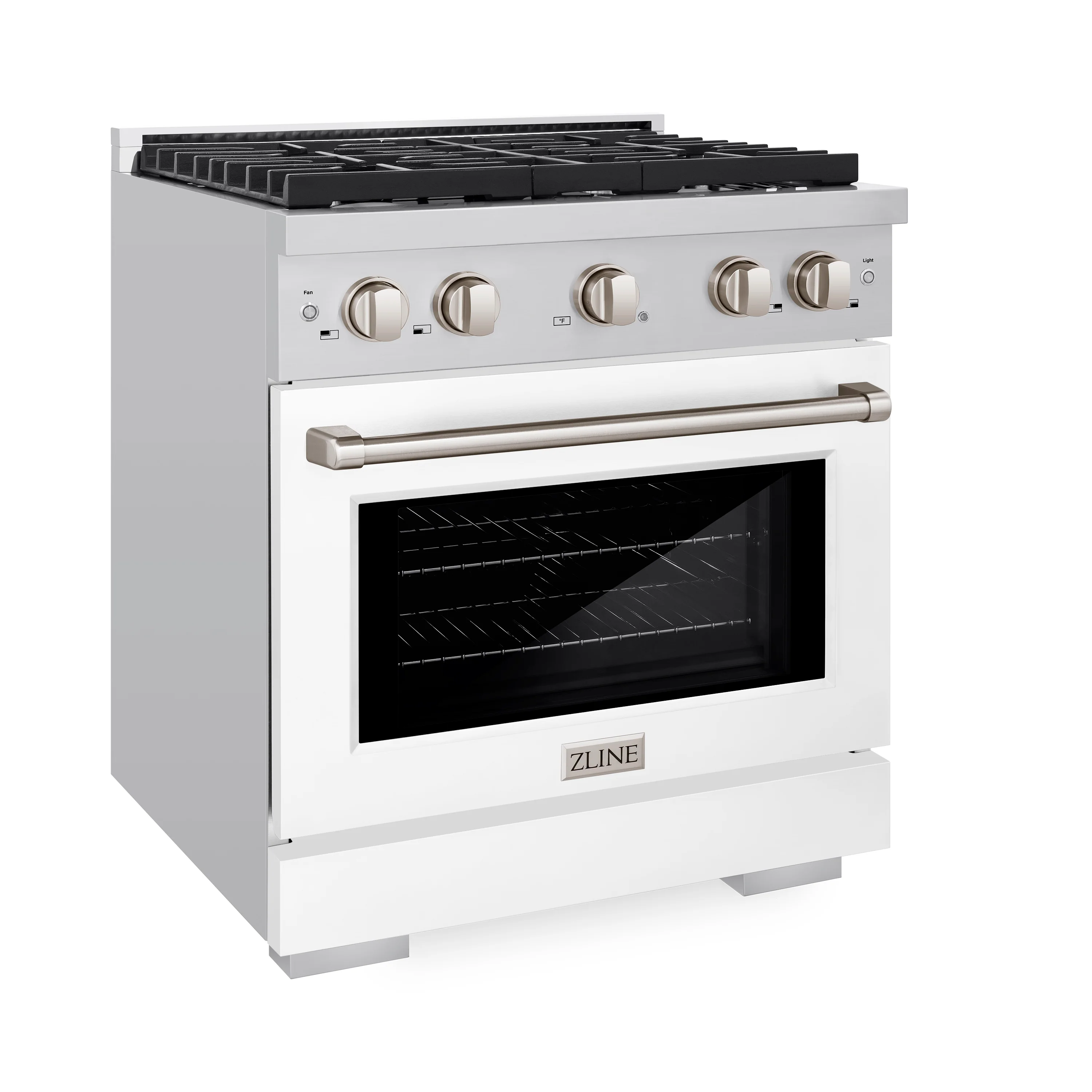 ZLINE 30 in. 4.2 cu. ft. Paramount Gas Range with 4 Burner Cooktop and Convection Gas Oven in Stainless Steel with White Matte Door (SGR-WM-30) - Image 5