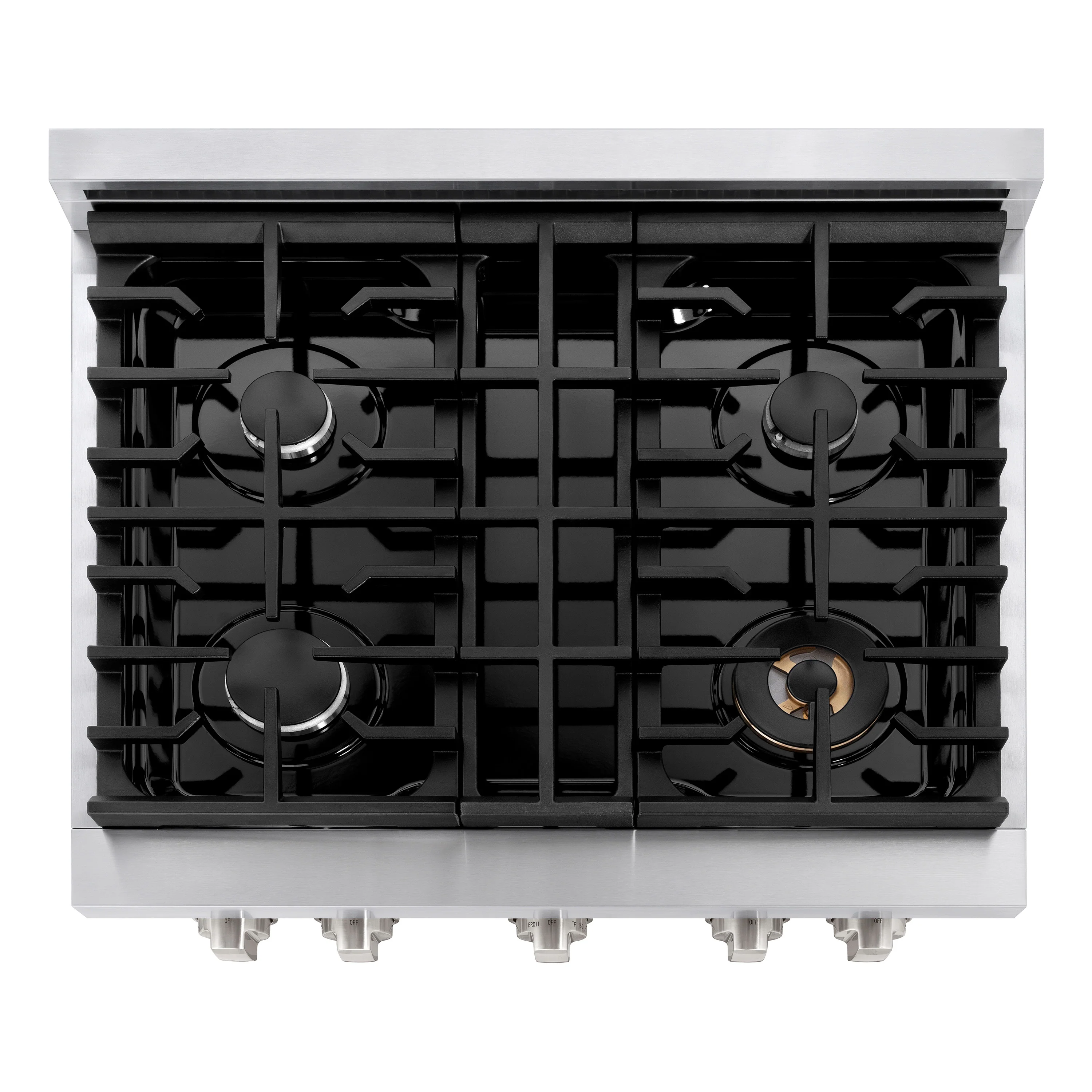 ZLINE 30 in. 4.2 cu. ft. Paramount Gas Range with 4 Burner Cooktop and Convection Gas Oven in Stainless Steel with White Matte Door (SGR-WM-30) - Image 7
