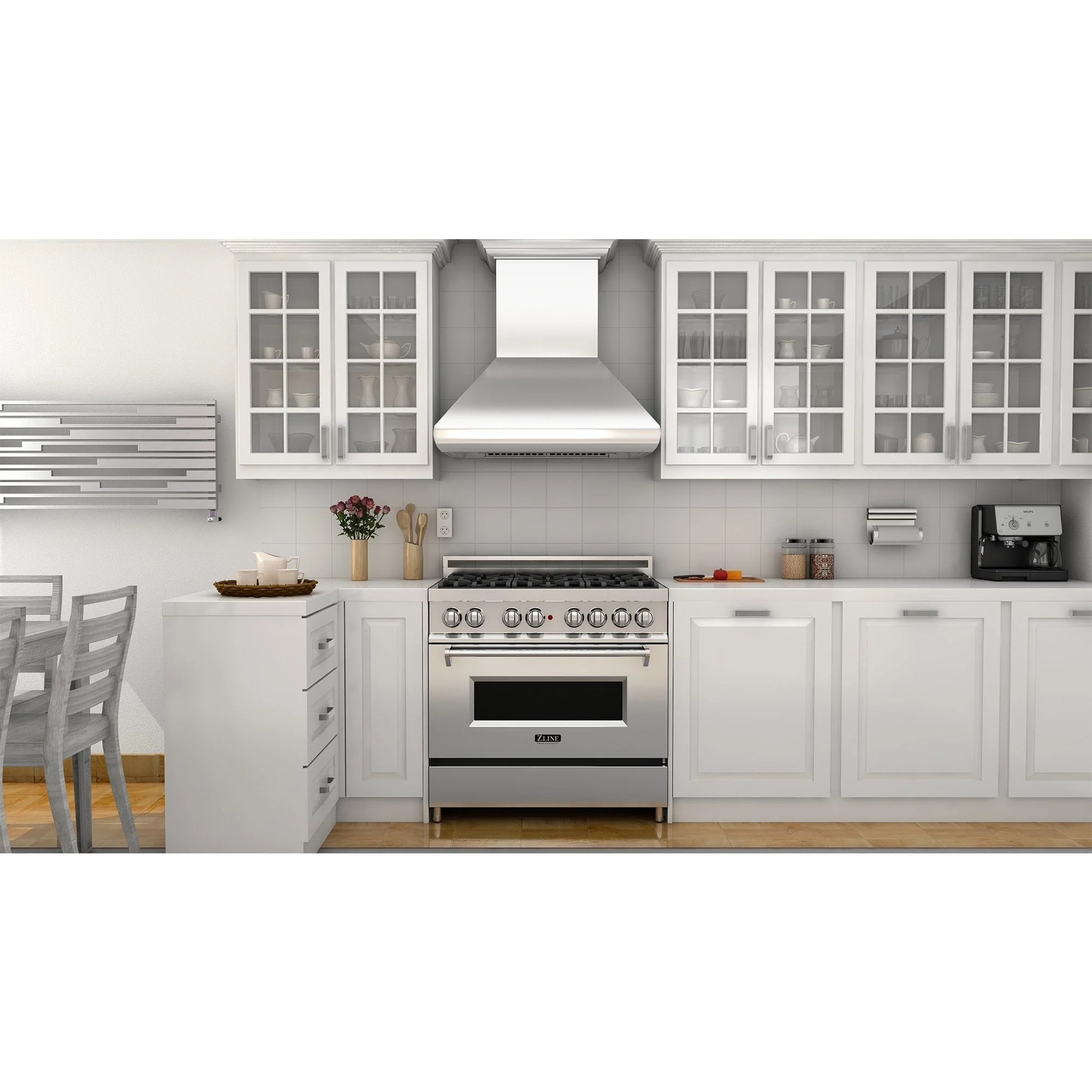 ZLINE 30" Professional Convertible Vent Wall Mount Range Hood in Stainless Steel with Crown Molding (587CRN-30) - Image 2