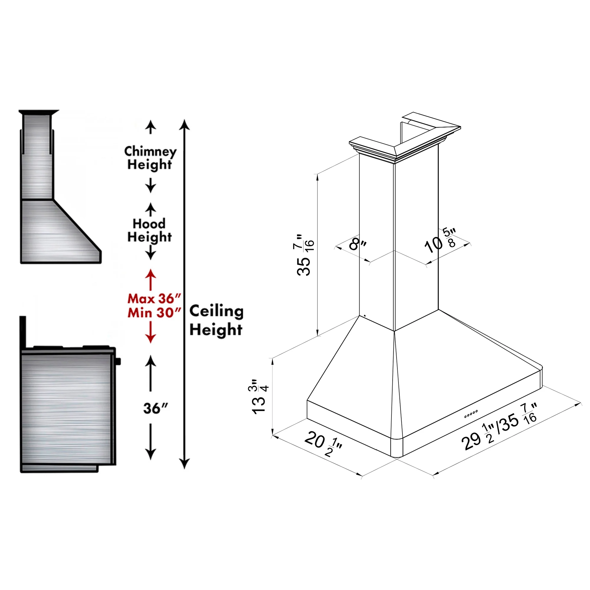 ZLINE 30" Ducted Wall Mount Range Hood in Fingerprint Resistant Stainless Steel (8KF2S-30) - Image 9