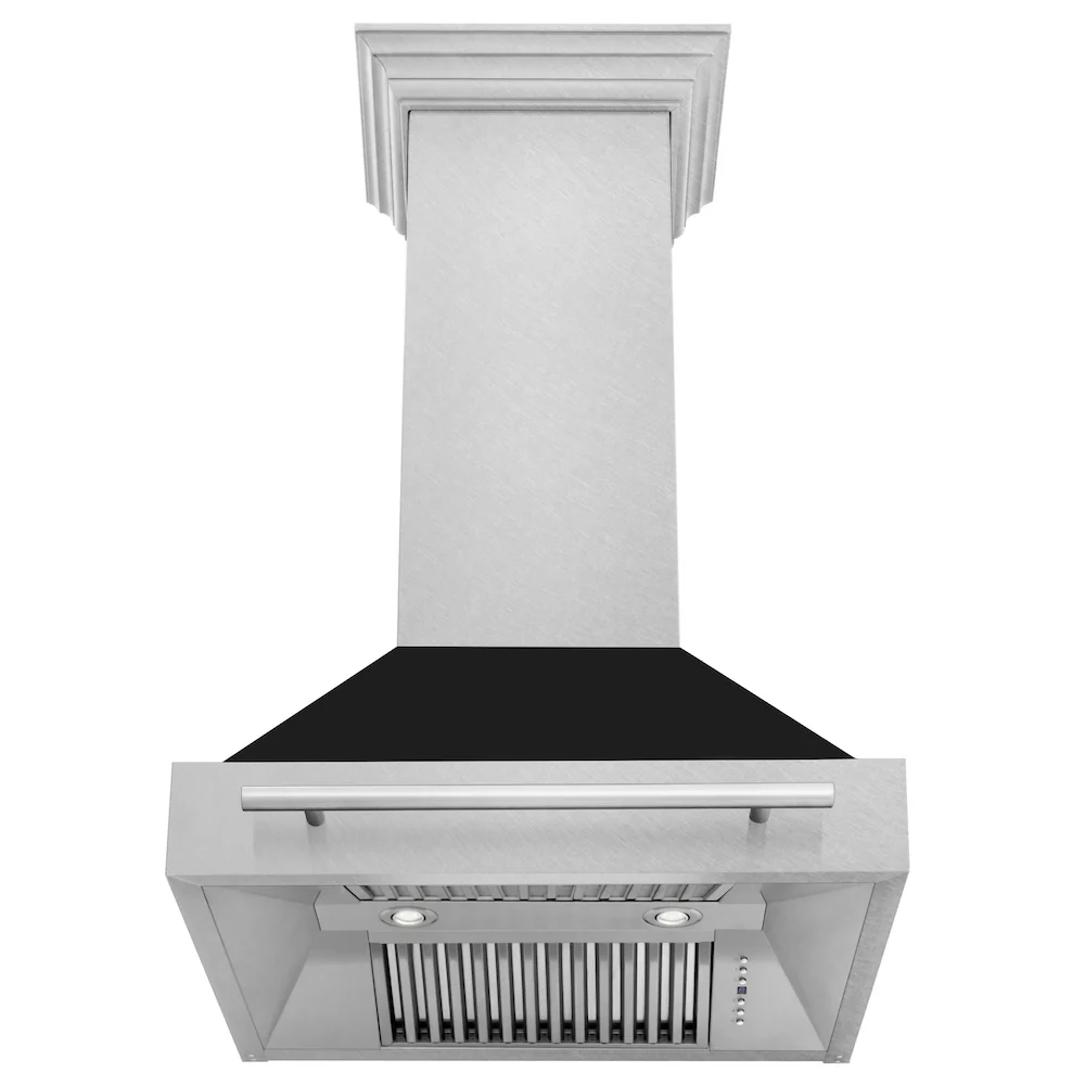 ZLINE 30" Fingerprint Resistant Stainless Steel Range Hood with Black Matte Shell (8654SNX-BLM-30) - Image 3