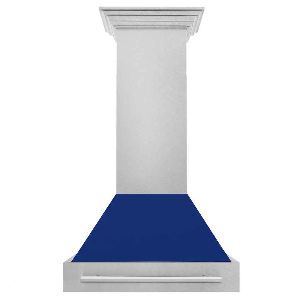 ZLINE 30" Fingerprint Resistant Stainless Steel Range Hood with Blue Gloss Shell (8654SNX-BG30) - Image 4