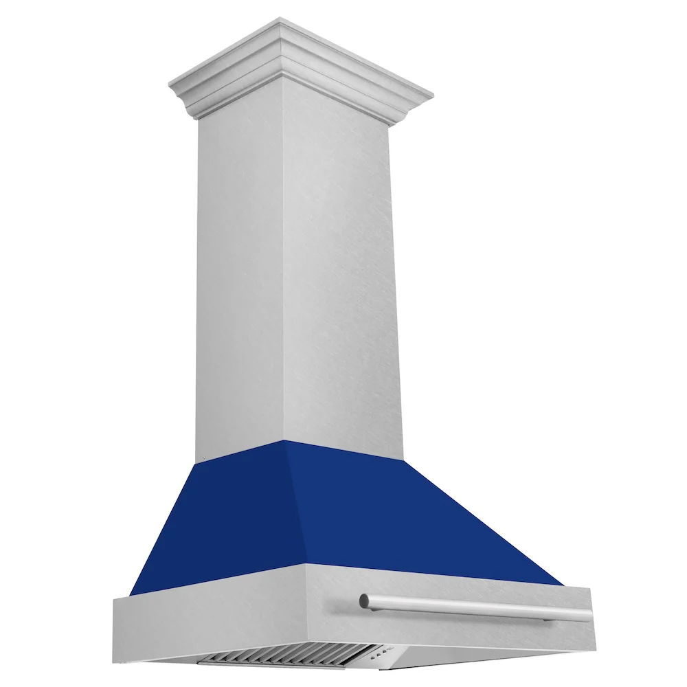 ZLINE 30" Fingerprint Resistant Stainless Steel Range Hood with Blue Gloss Shell (8654SNX-BG30) - Image 5