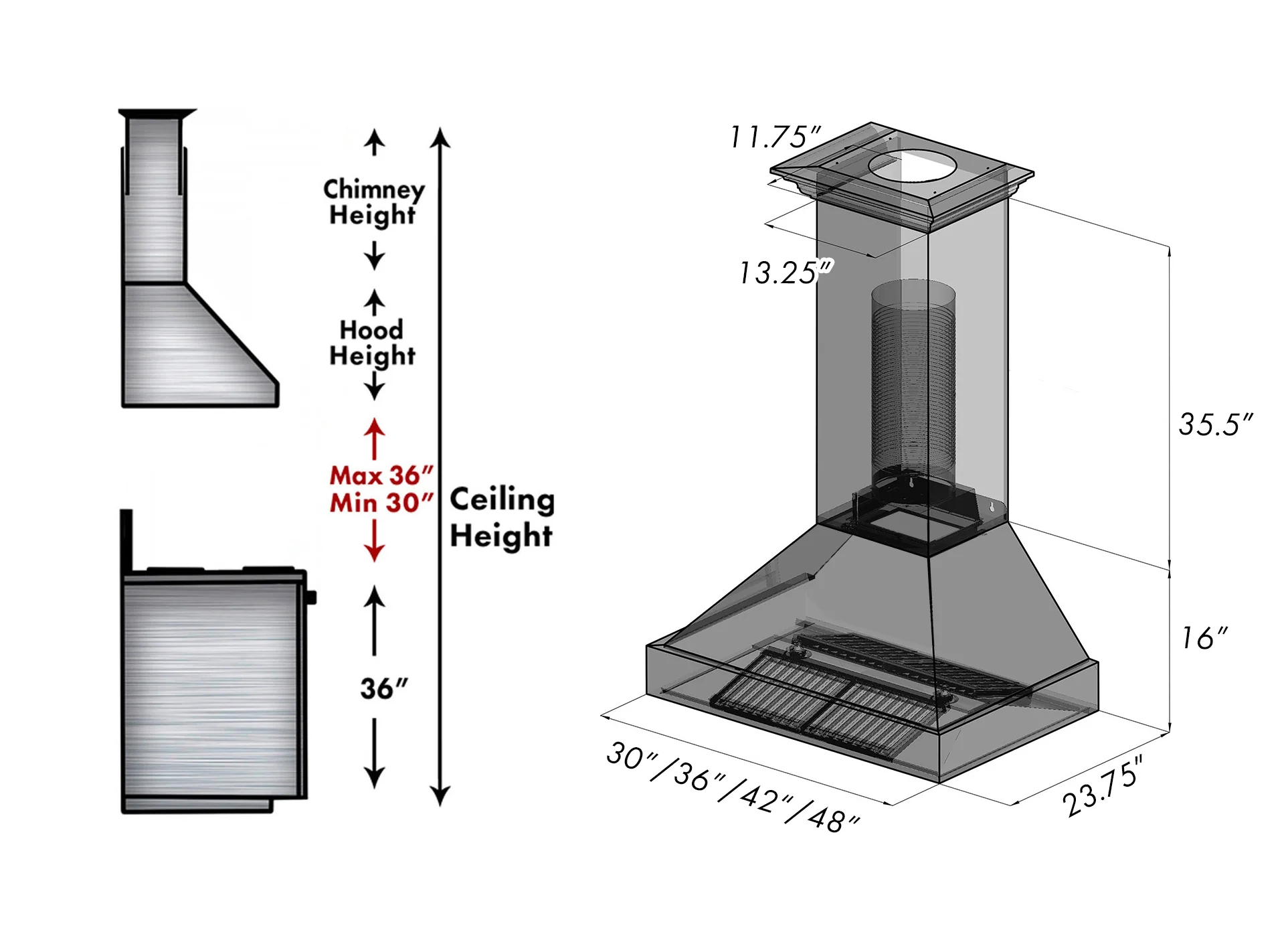 30" Ducted Fingerprint Resistant Stainless Steel Range Hood with Copper Shell (8654C-30) - Image 11