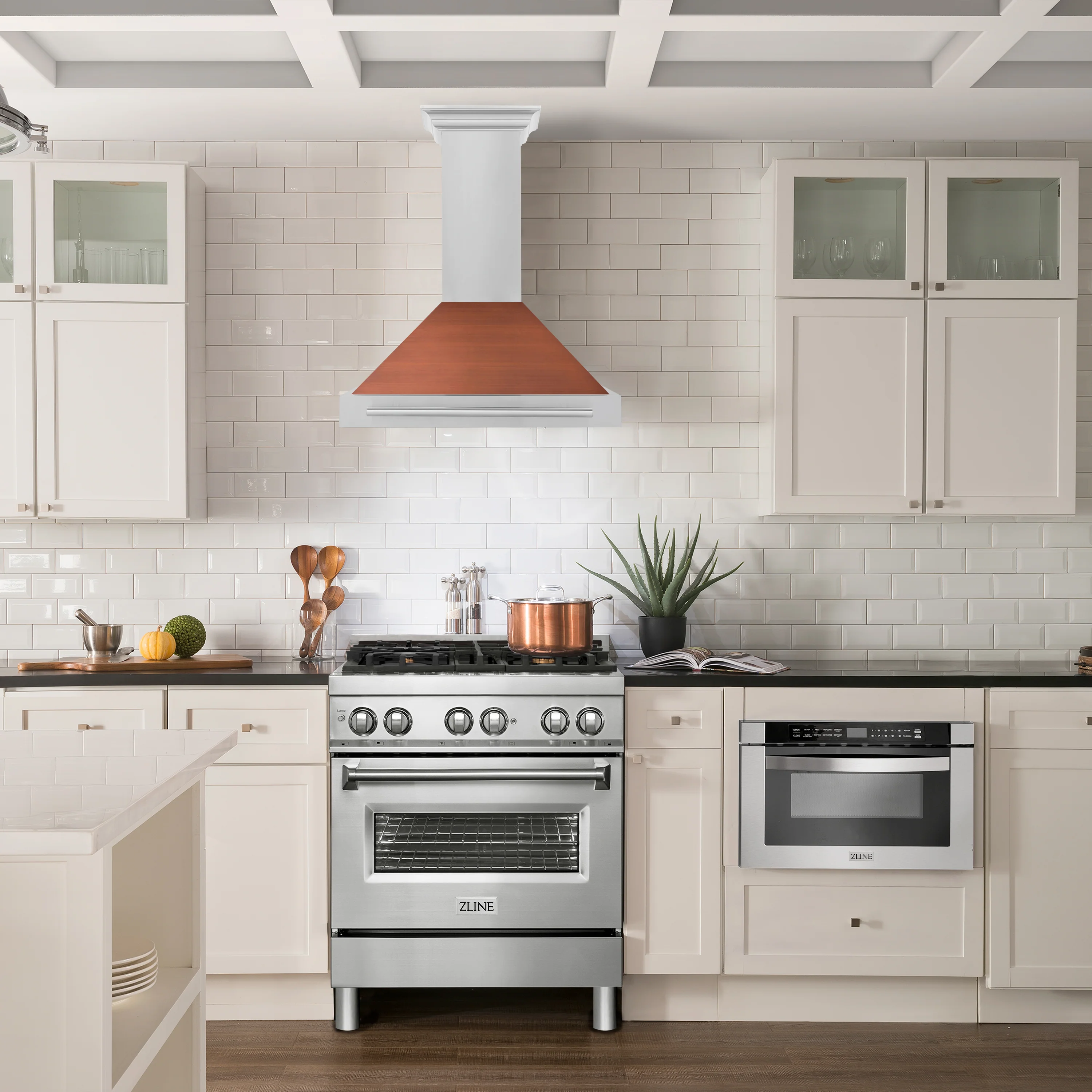 ZLINE 30 in. Convertible Stainless Steel Range Hood with Copper Shell and Stainless Steel Handle (KB4STX-C-30) - Image 2