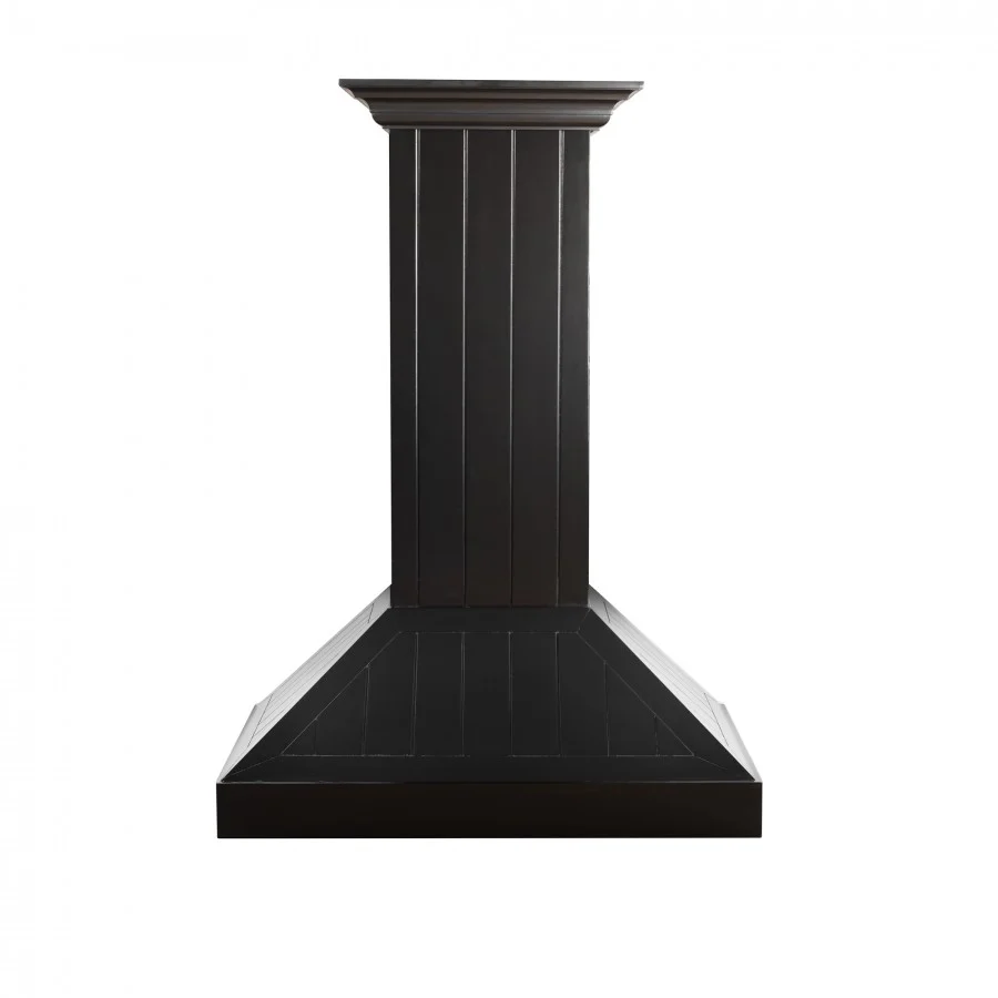 ZLINE 30" Wooden Convertible Vent Wall Mount Range Hood in Black - Includes Motor (KPCC-30) - Image 3