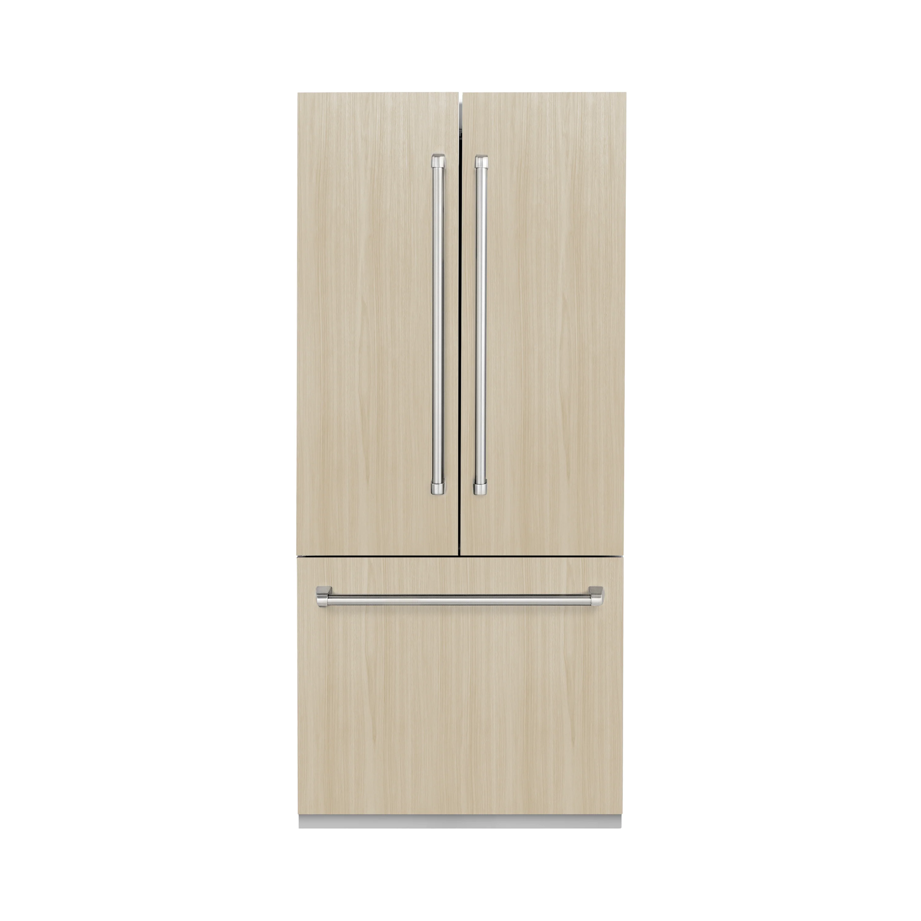 ZLINE 36 in. 19.6 cu. ft. Panel Ready French Door Built-In Bottom Freezer Refrigerator with Water Dispenser and Ice Maker with Graphite Gray Interior (GRBIV-36) - Image 4