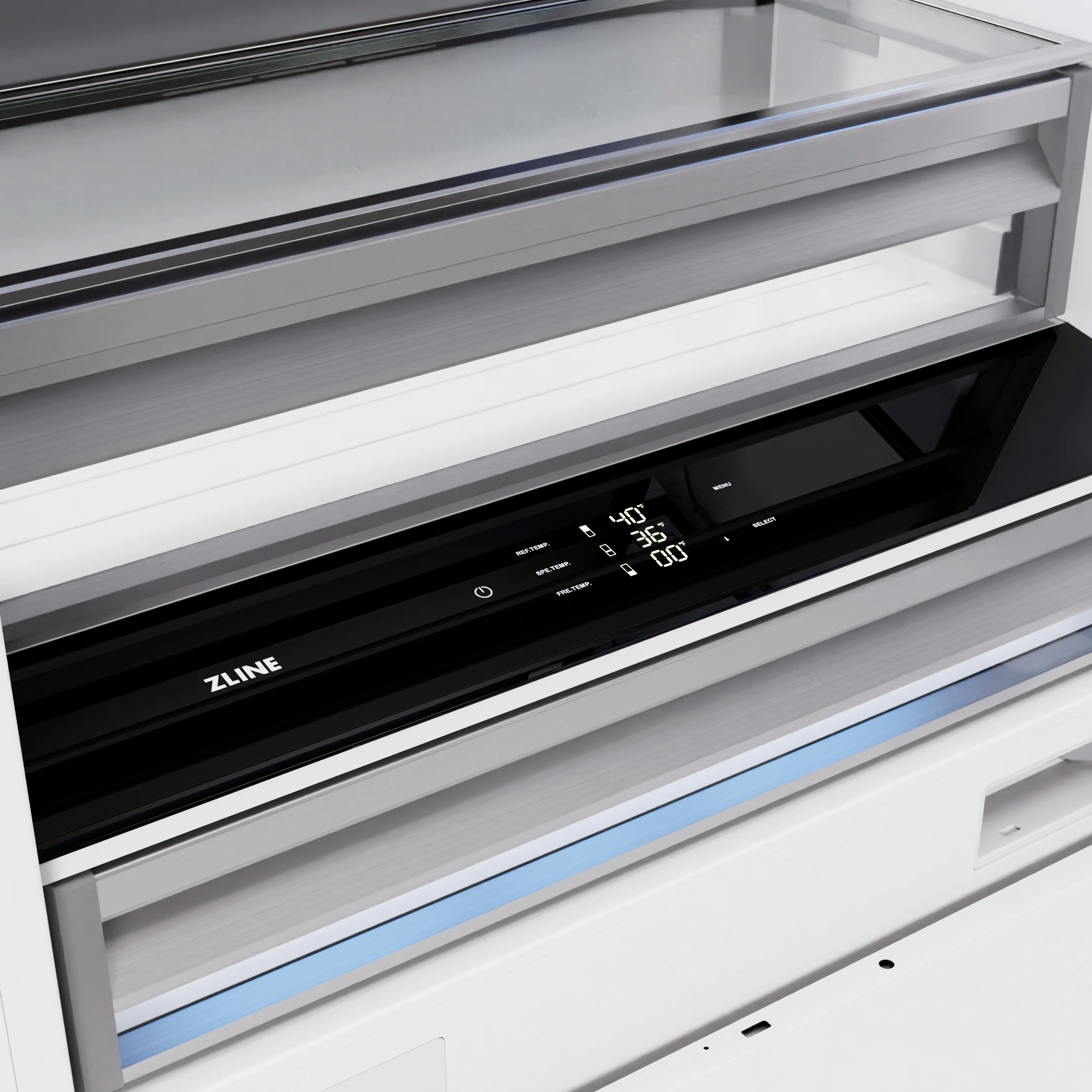 ZLINE 36 in. 19.8 cu. ft. Panel Ready Built-In Bottom Freezer Refrigerator with Water Dispenser and Ice Maker (RBIT-36) - Image 10