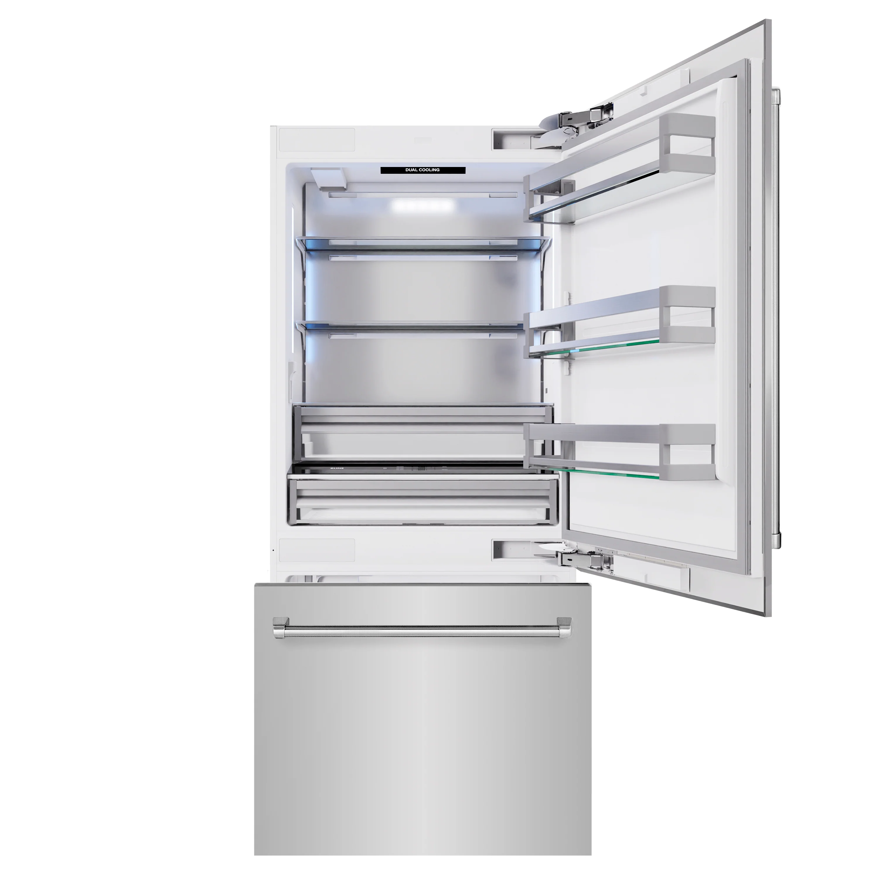 ZLINE 36 in. 19.8 cu. ft. Built-In Bottom Freezer Refrigerator with Water Dispenser and Ice Maker in Stainless Steel (RBIT-304-36) - Image 3