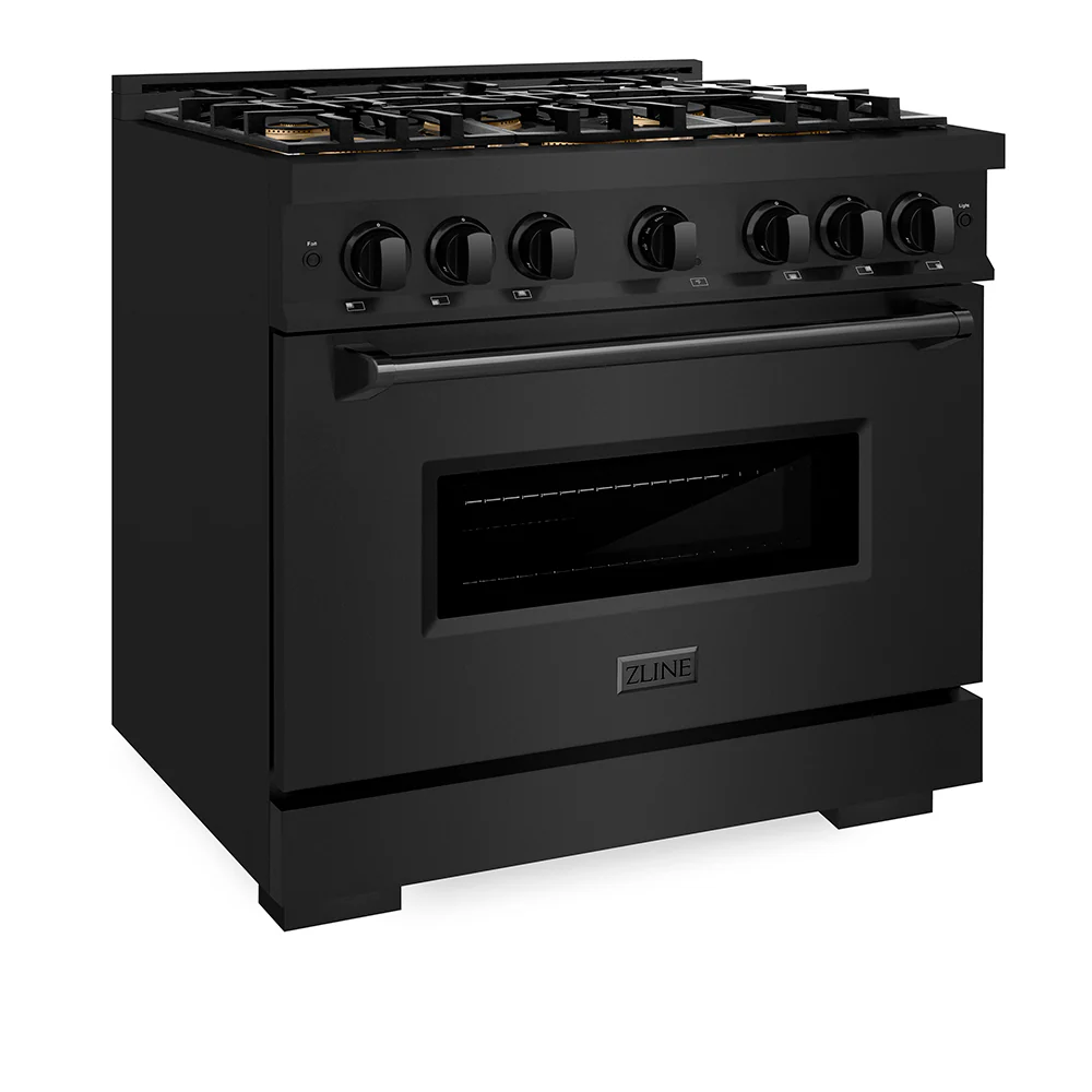 ZLINE 36 in. 5.2 cu. ft. Classic Dual Fuel Range with 6 Burner DuoPro™ Cooktop and Electric Convection Oven in Black Stainless Steel (PCDRB-36) - Image 10