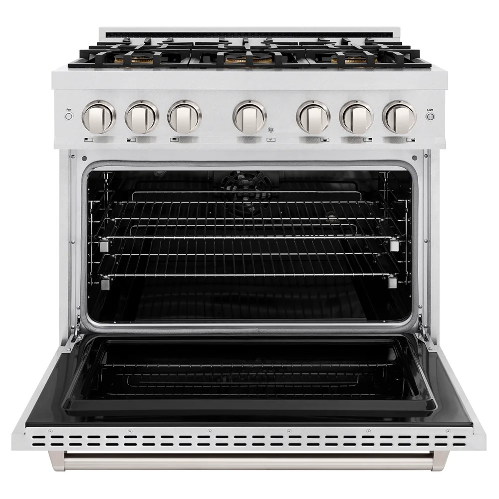 ZLINE 36 in. 5.2 cu. ft. Classic Dual Fuel Range with 6 Burner DuoPro™ Cooktop and Electric Convection Oven in Satin Stainless Steel (PCDRS-36) - Image 9