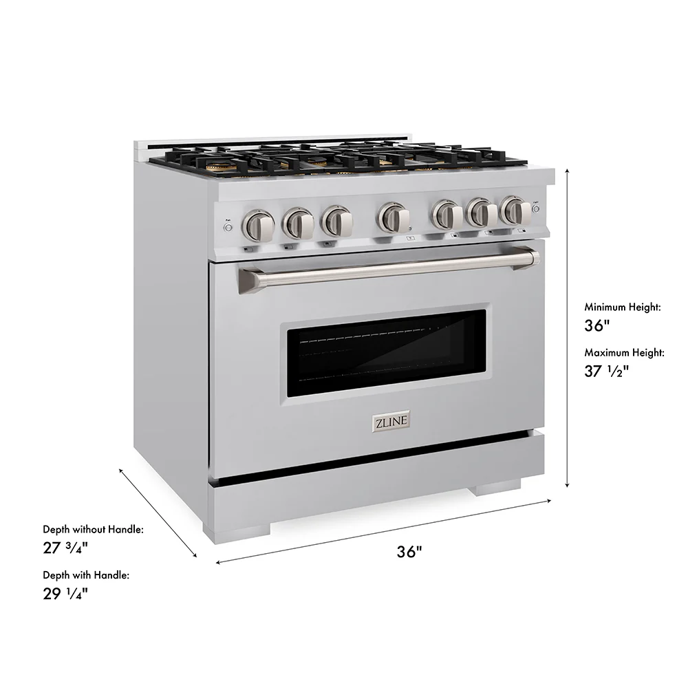 ZLINE 36 in. 5.2 cu. ft. Classic Dual Fuel Range with 6 Burner DuoPro™ Cooktop and Electric Convection Oven in Stainless Steel (PCDR36) - Image 25