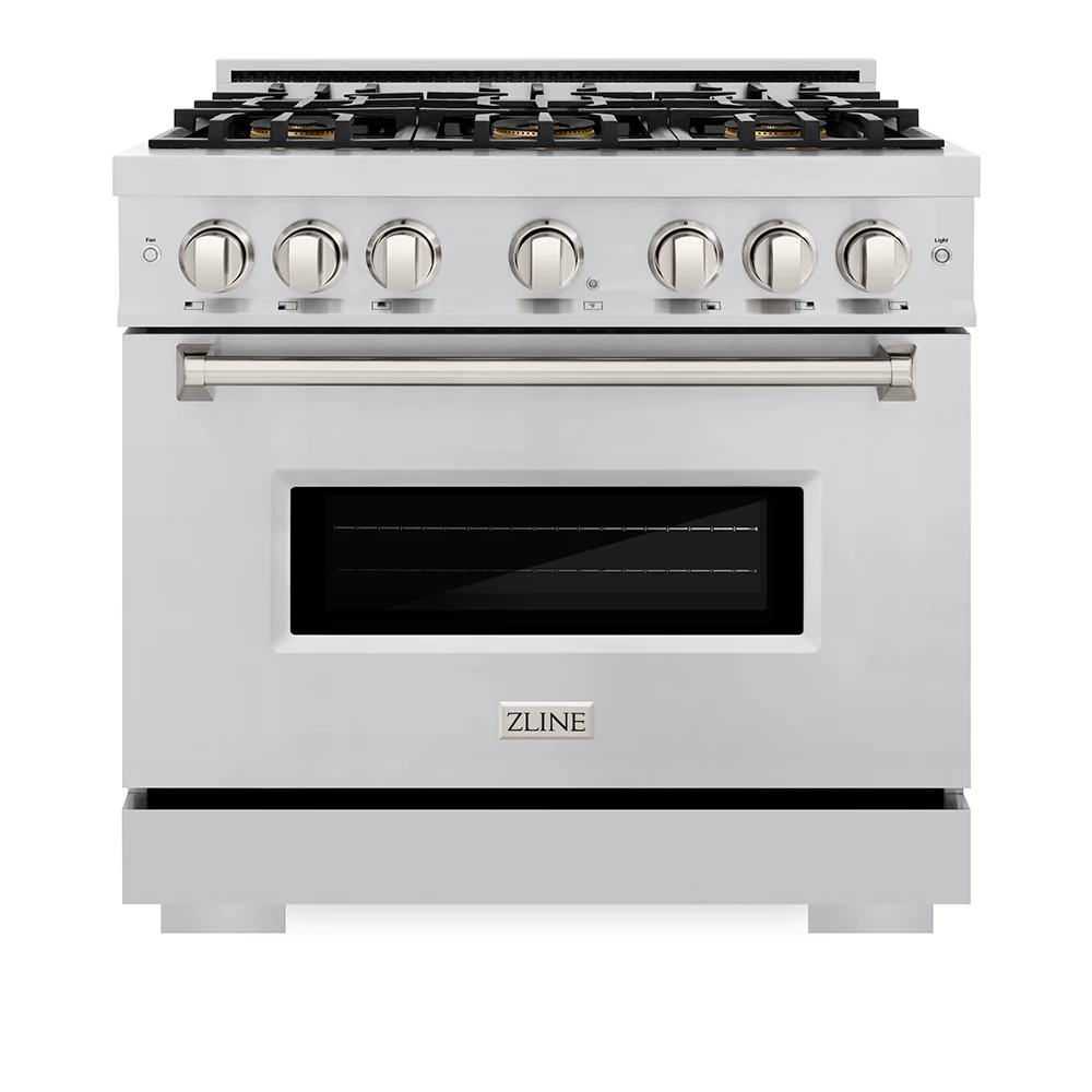 ZLINE 36 in. 5.2 cu. ft. Classic Dual Fuel Range with 6 Burner DuoPro™ Cooktop and Electric Convection Oven in Stainless Steel (PCDR36) - Image 8