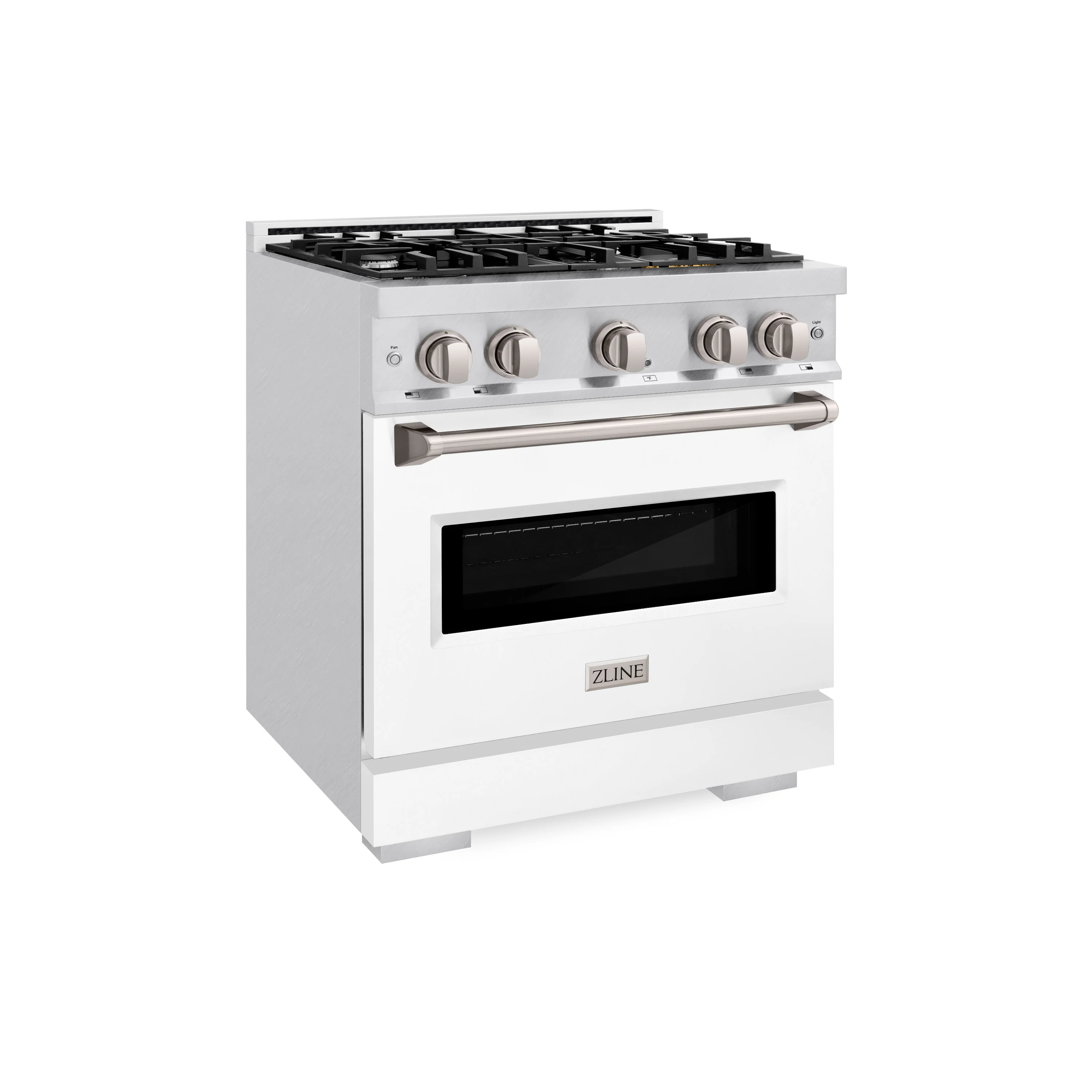 ZLINE 36 in. 5.2 cu. ft. Classic Dual Fuel Range with 6 Burner Gas Cooktop and Electric Convection Oven in Satin Stainless Steel with White Matte Door (CDRS-WM-36) - Image 5