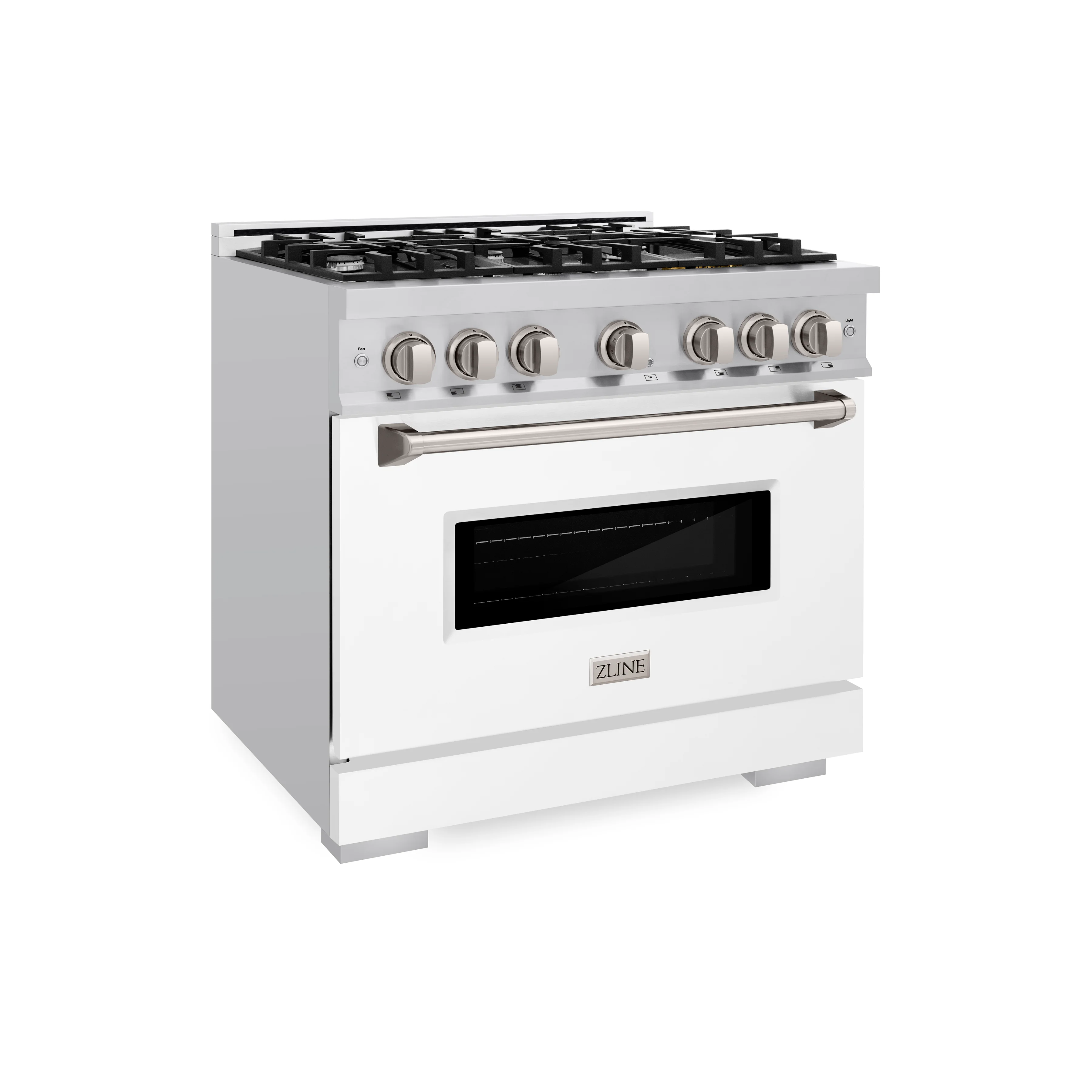 ZLINE 36 in. 5.2 cu. ft. Classic Dual Fuel Range with 6 Burner Gas Cooktop and Electric Convection Oven in Stainless Steel with White Matte Door (CDR-WM-36) - Image 5