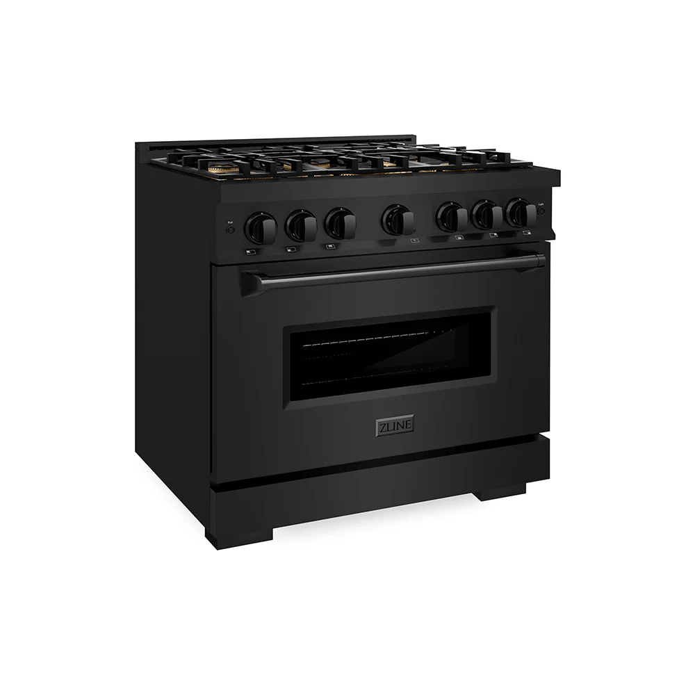 ZLINE 36 in. 5.2 cu. ft. Classic Gas Range with 6 Burner DuoPro™ Cooktop and Convection Gas Oven in Black Stainless Steel (PCGRB-36) - Image 11